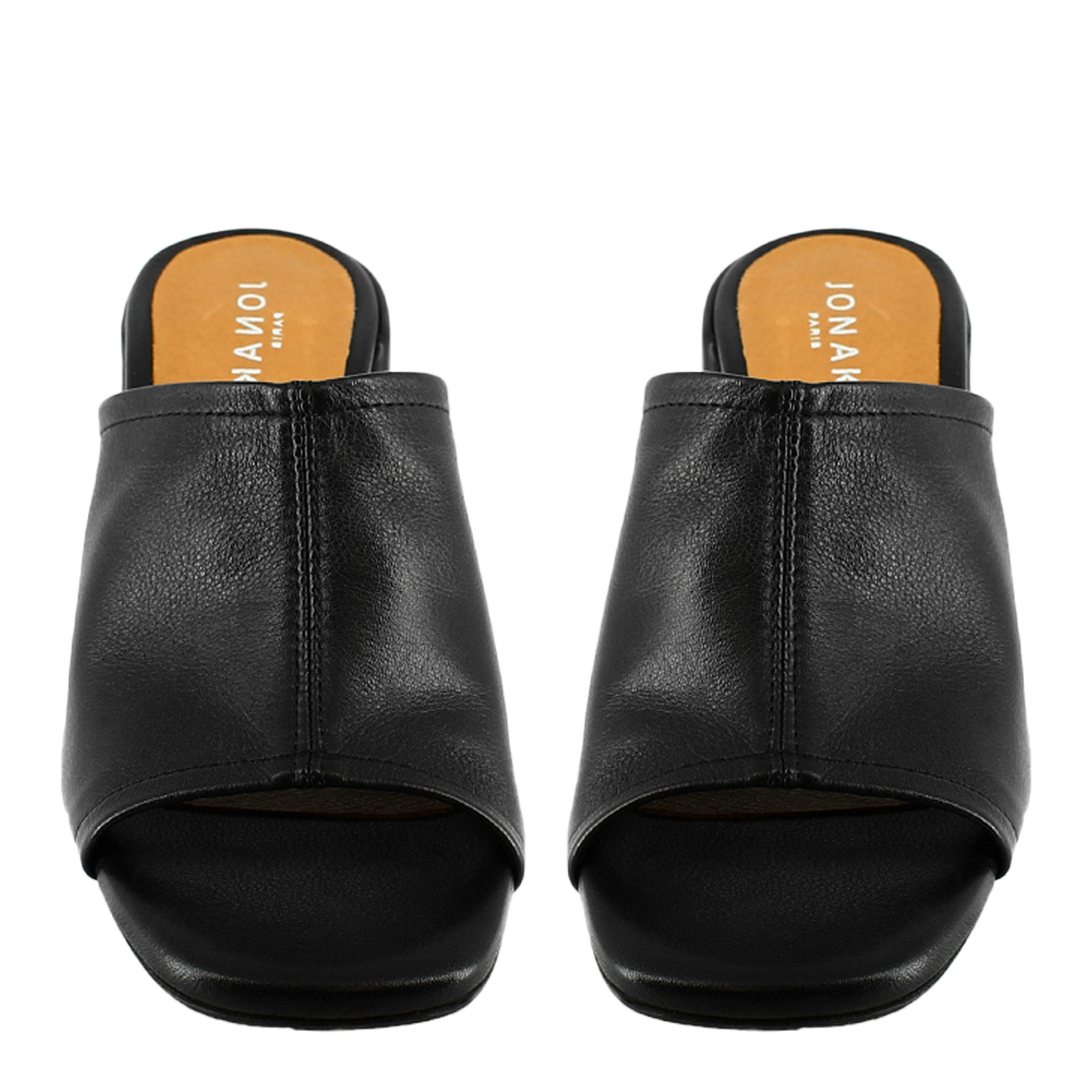 Mules à talon en cuir Butterfly JONAK Noir