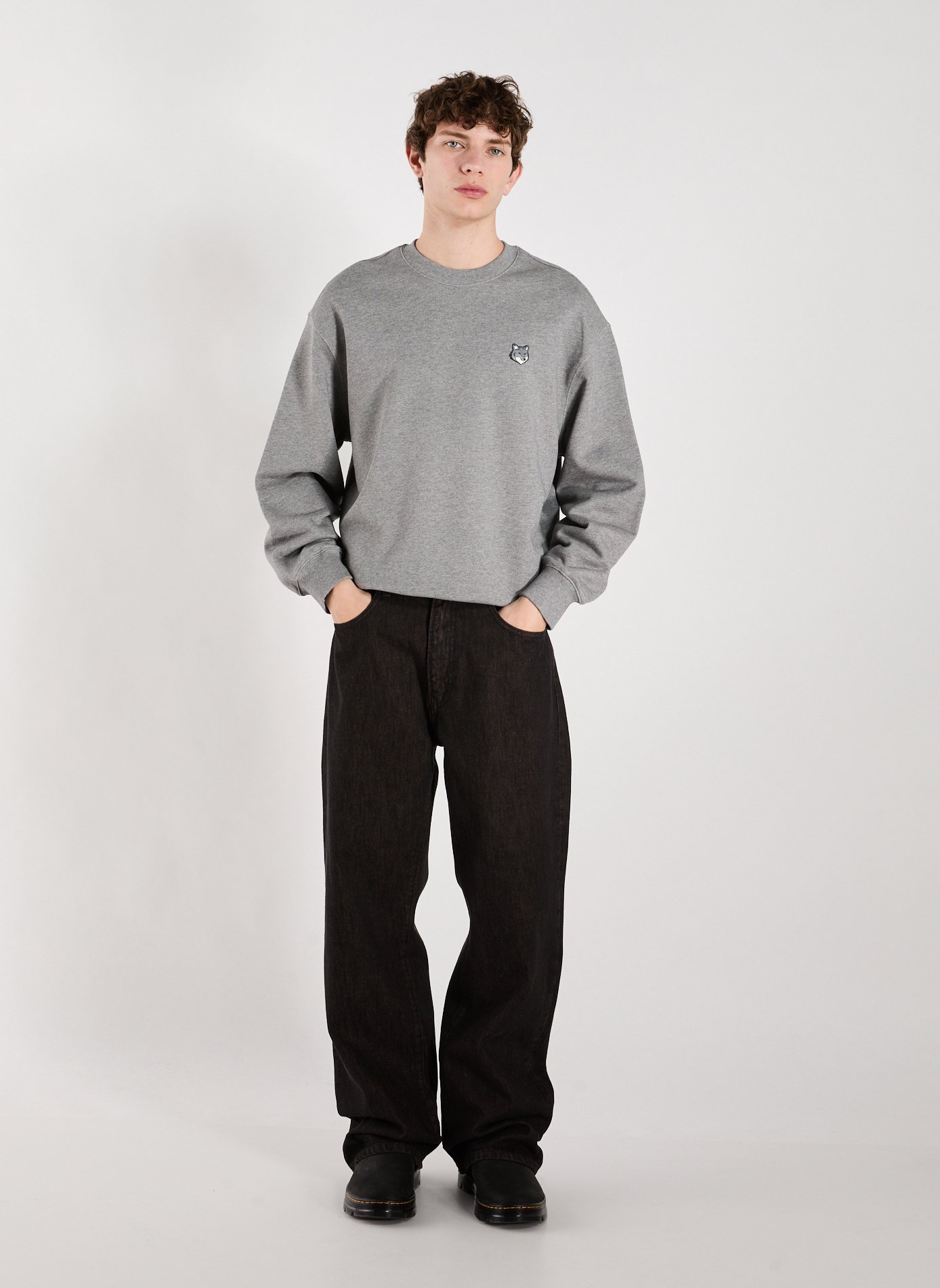 Round neck cotton sweatshirt MAISON KITSUNÉ Grey