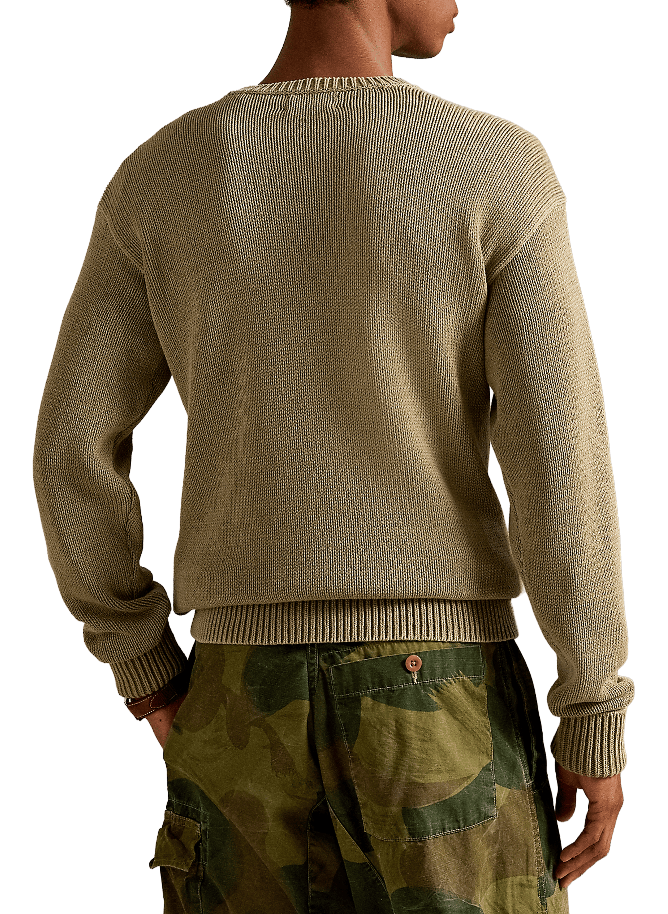 Pull col rond en coton POLO RALPH LAUREN Beige