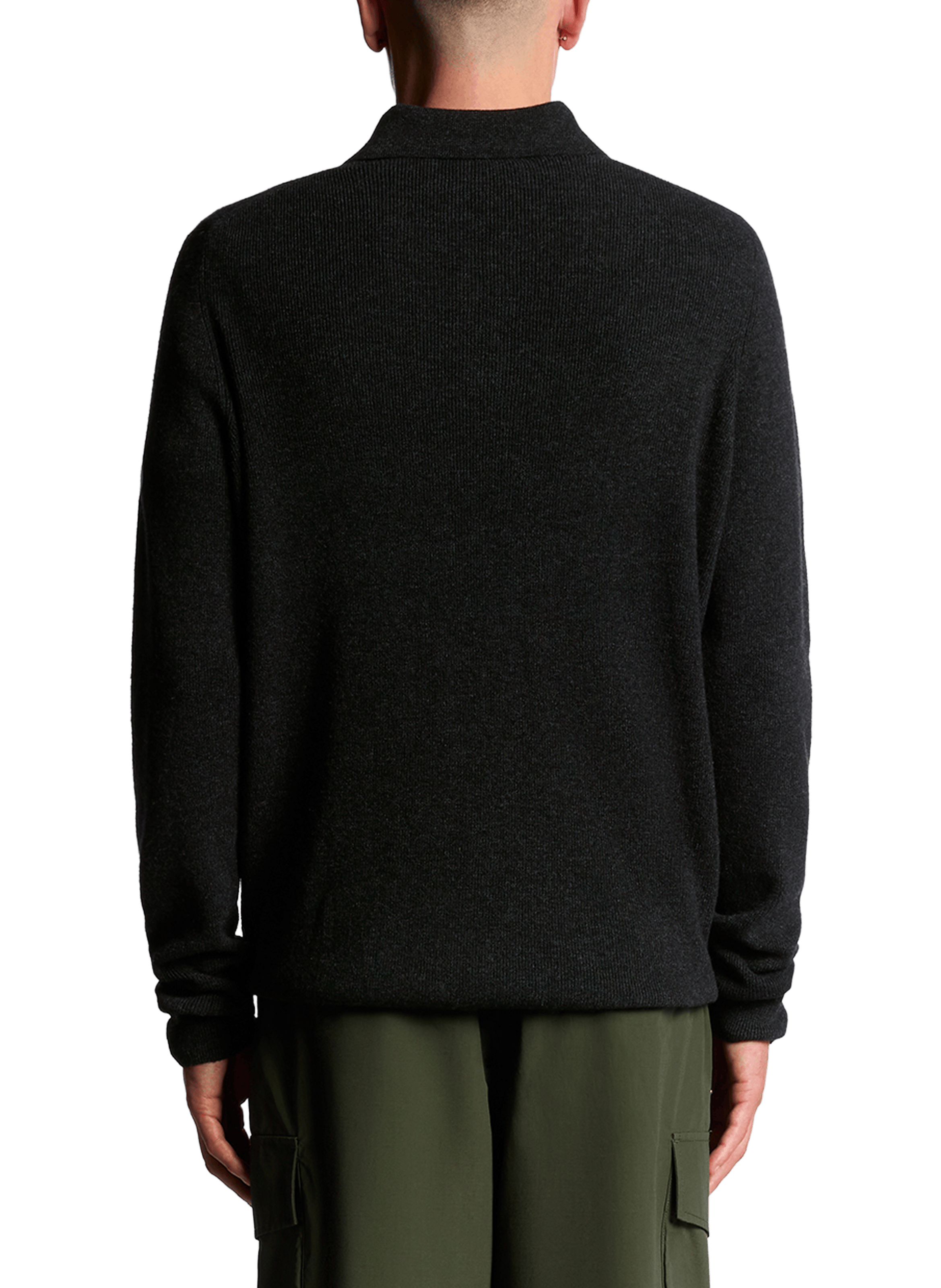 Pull polo en laine vierge mélangée LYLE & SCOTT Noir