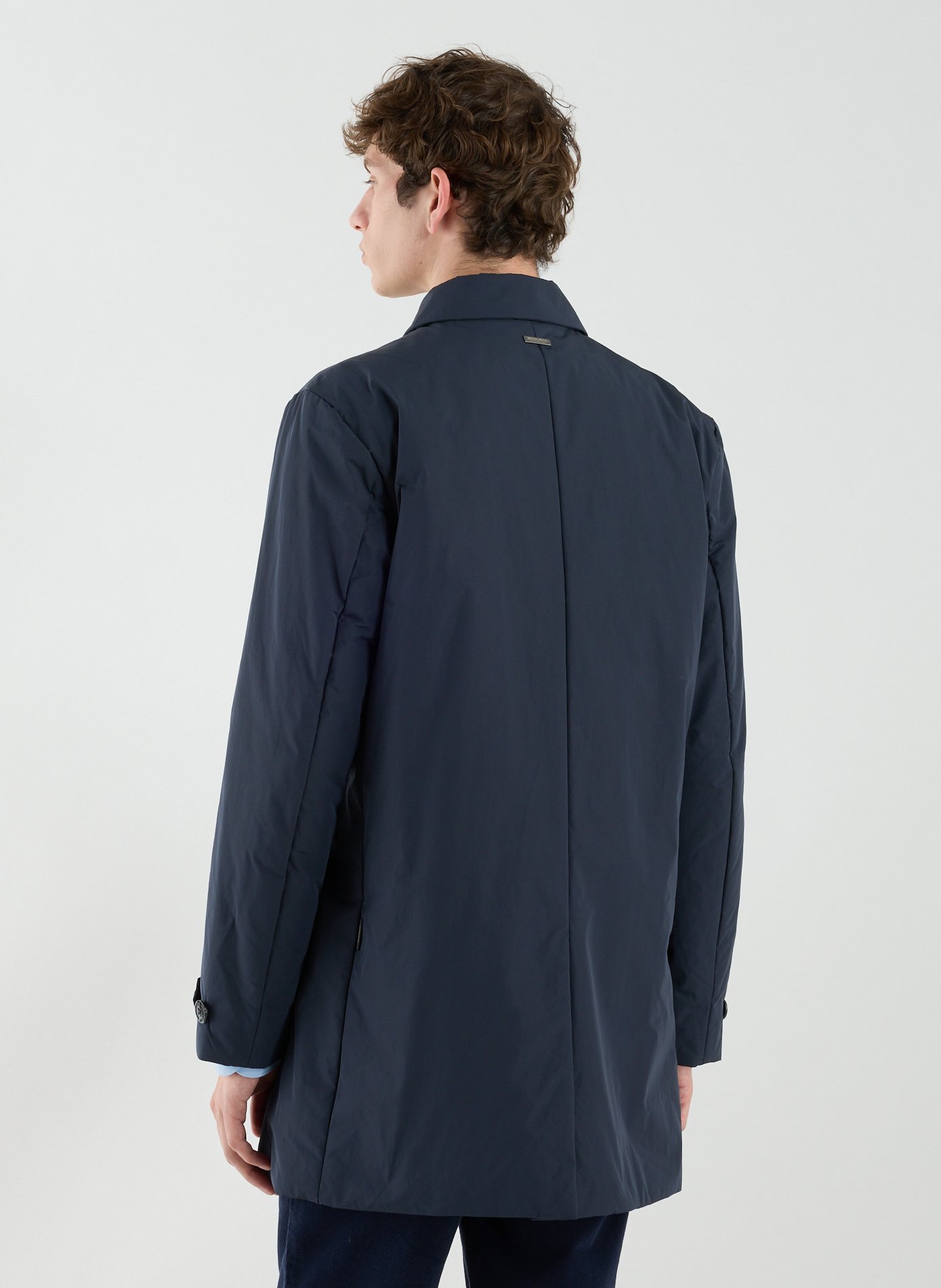 Straight jacket with classic collar WOOLRICH Blue