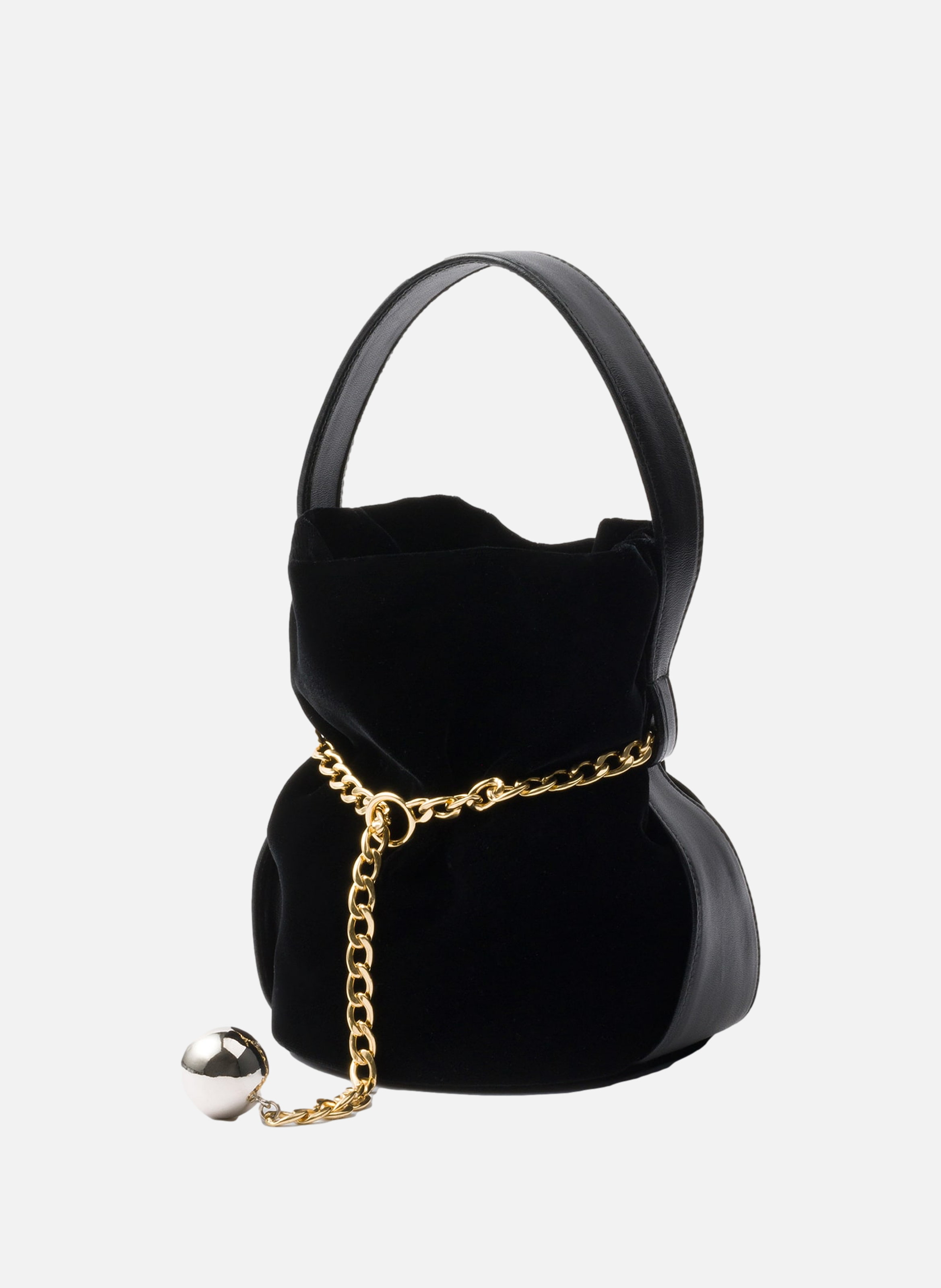 Mini sac prada petit sac noir en velours et cuir n PRADA Noir