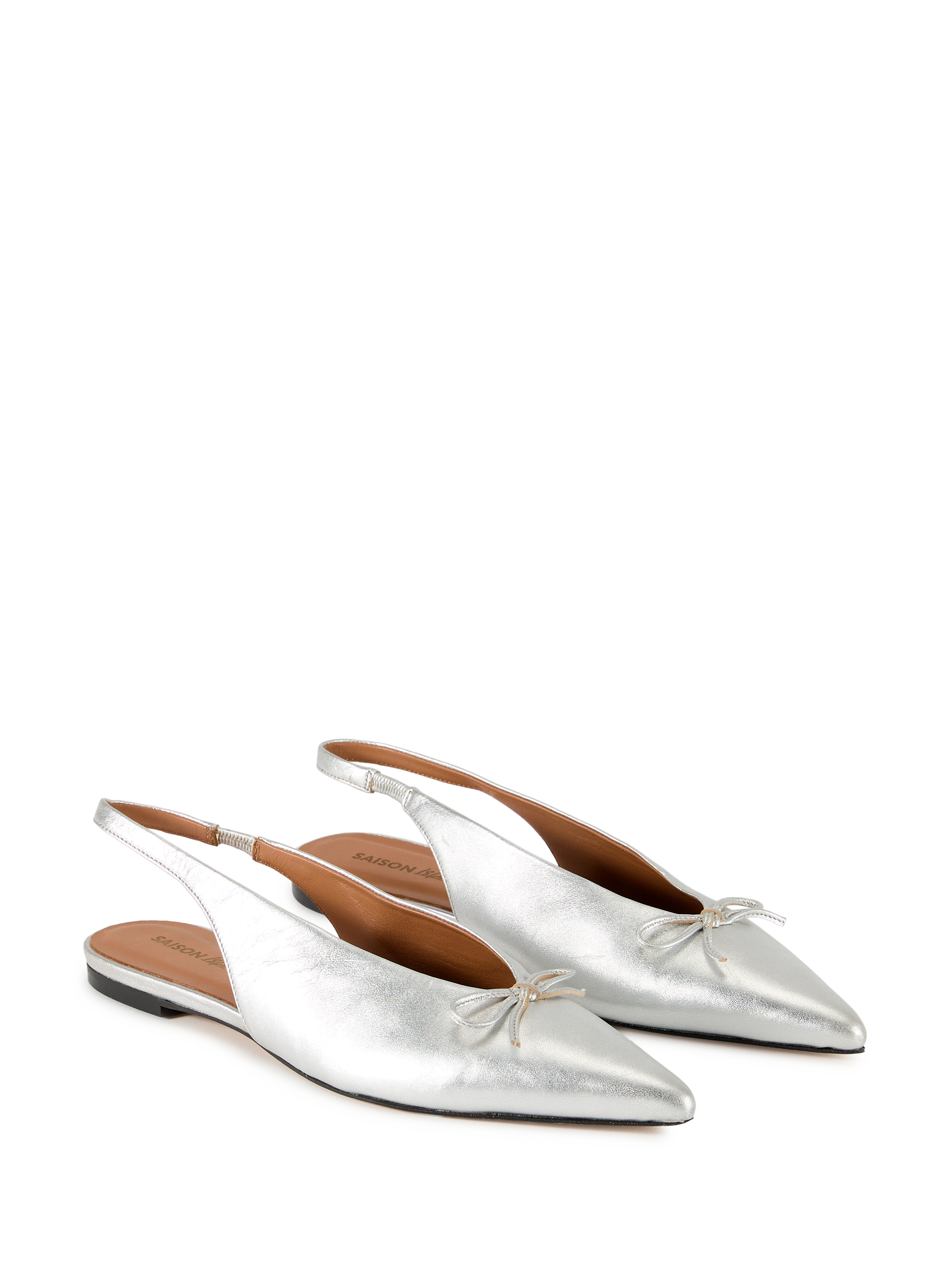 Slingbacks in patent leather SAISON 1865 Silver