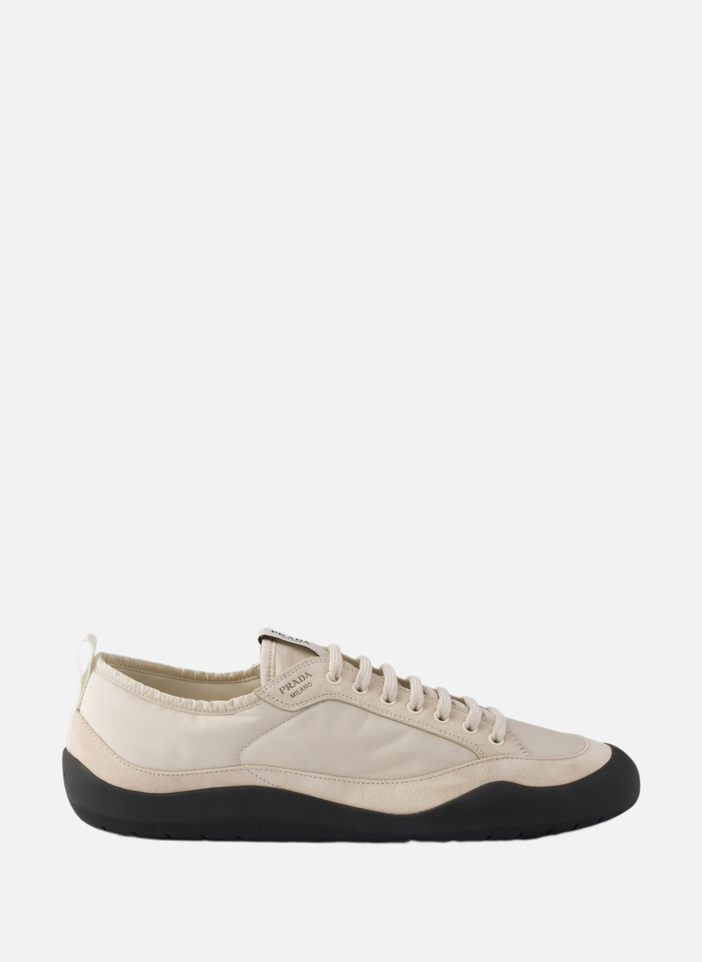 Sneakers speedrock en re-nylon et veau velours PRADA Beige