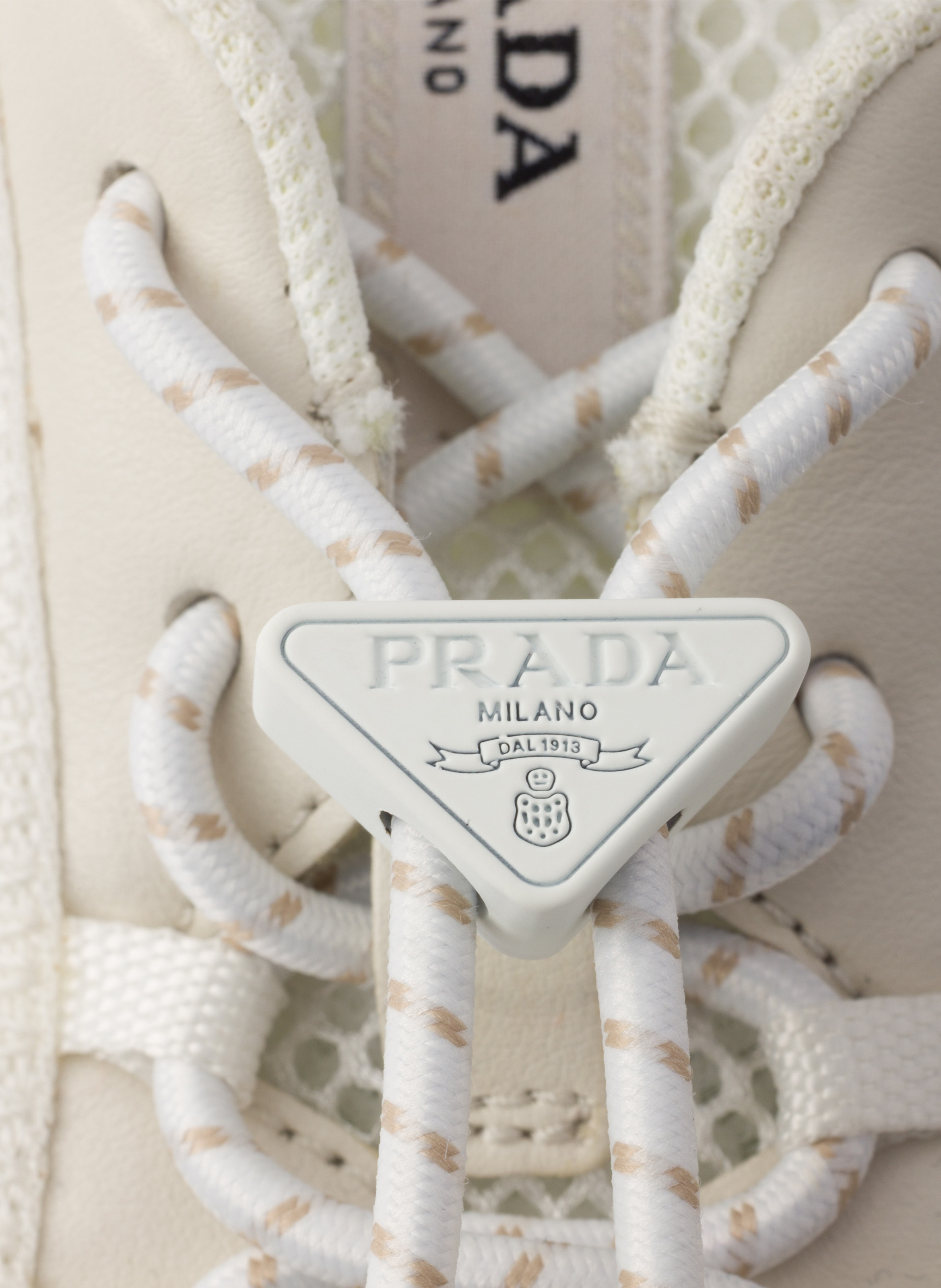 Baskets speedrock en cuir et mesh PRADA Beige