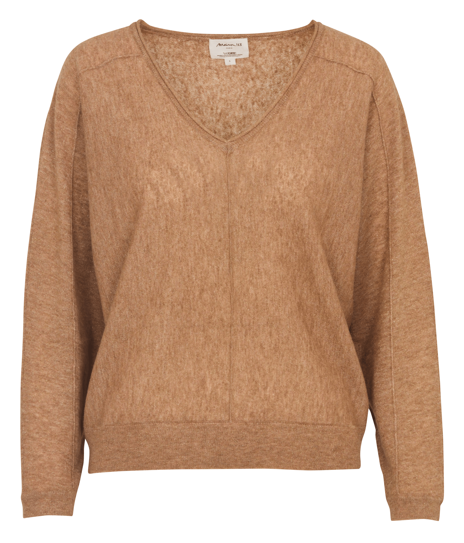 Pull ample col v en laine mélangée pitt MAISON 123 Beige