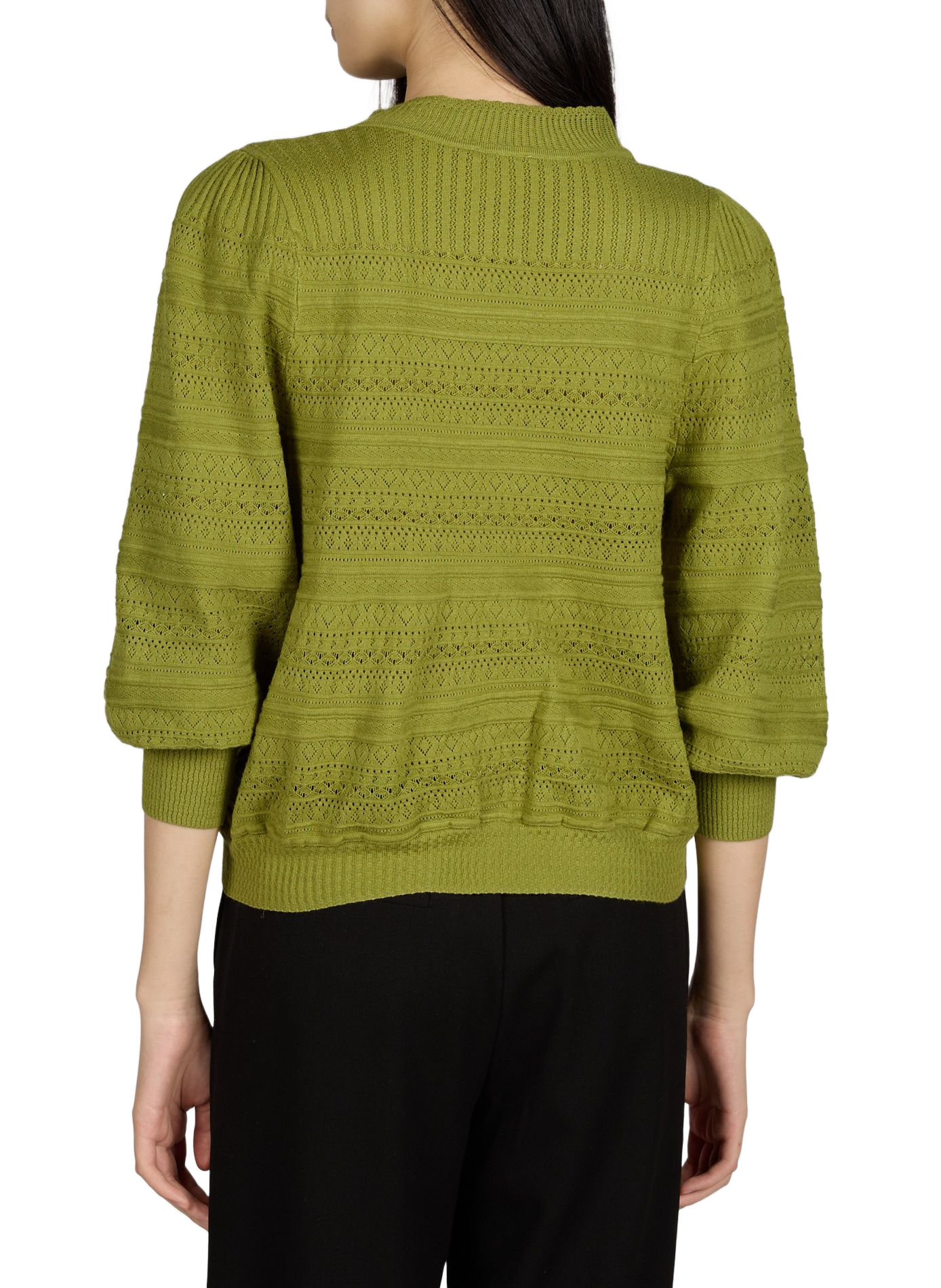 Pull droit en maille ajourée PETITE MENDIGOTE Vert