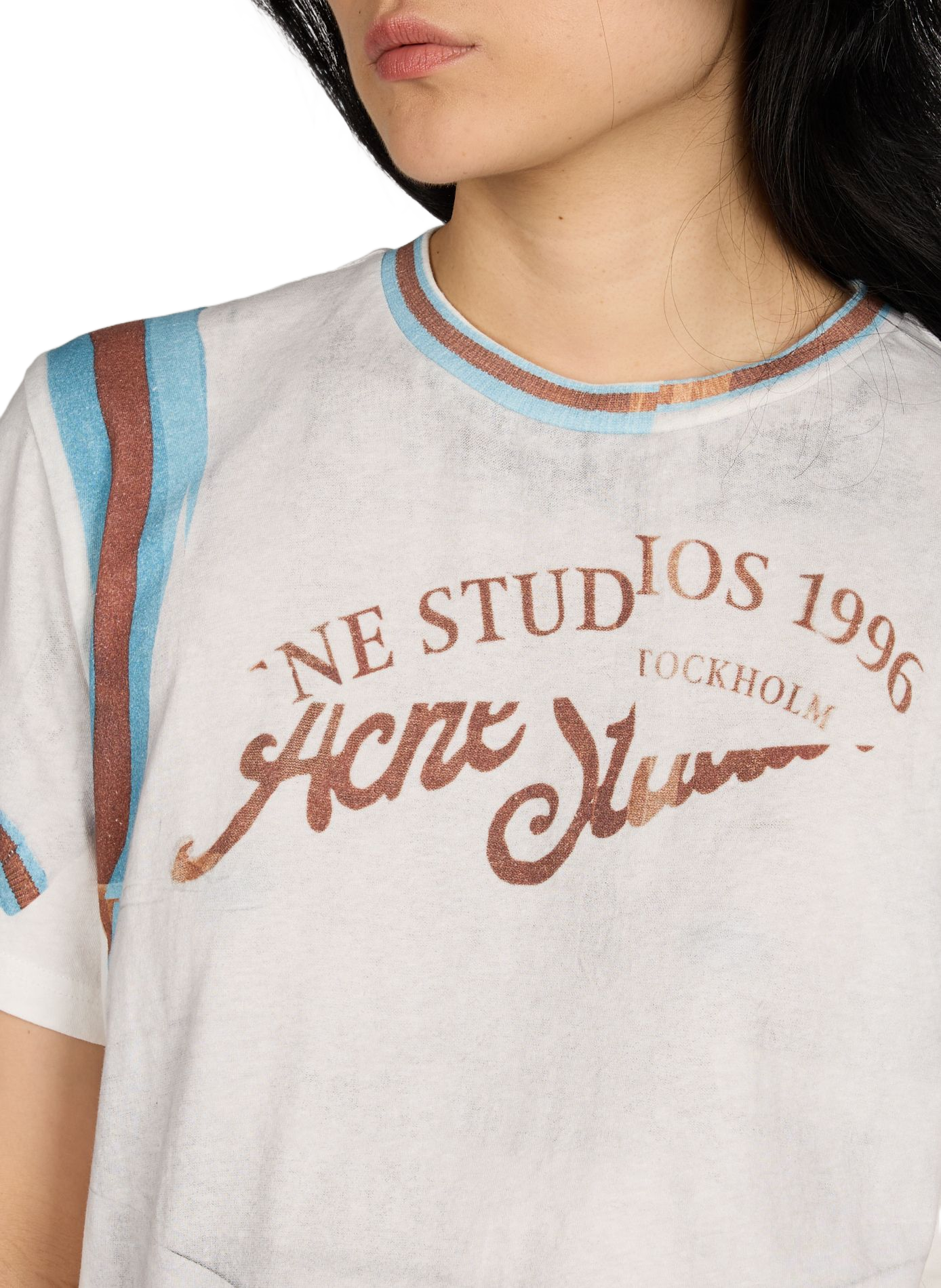 T-shirt imprimé en coton organique ACNE STUDIOS Multicolore