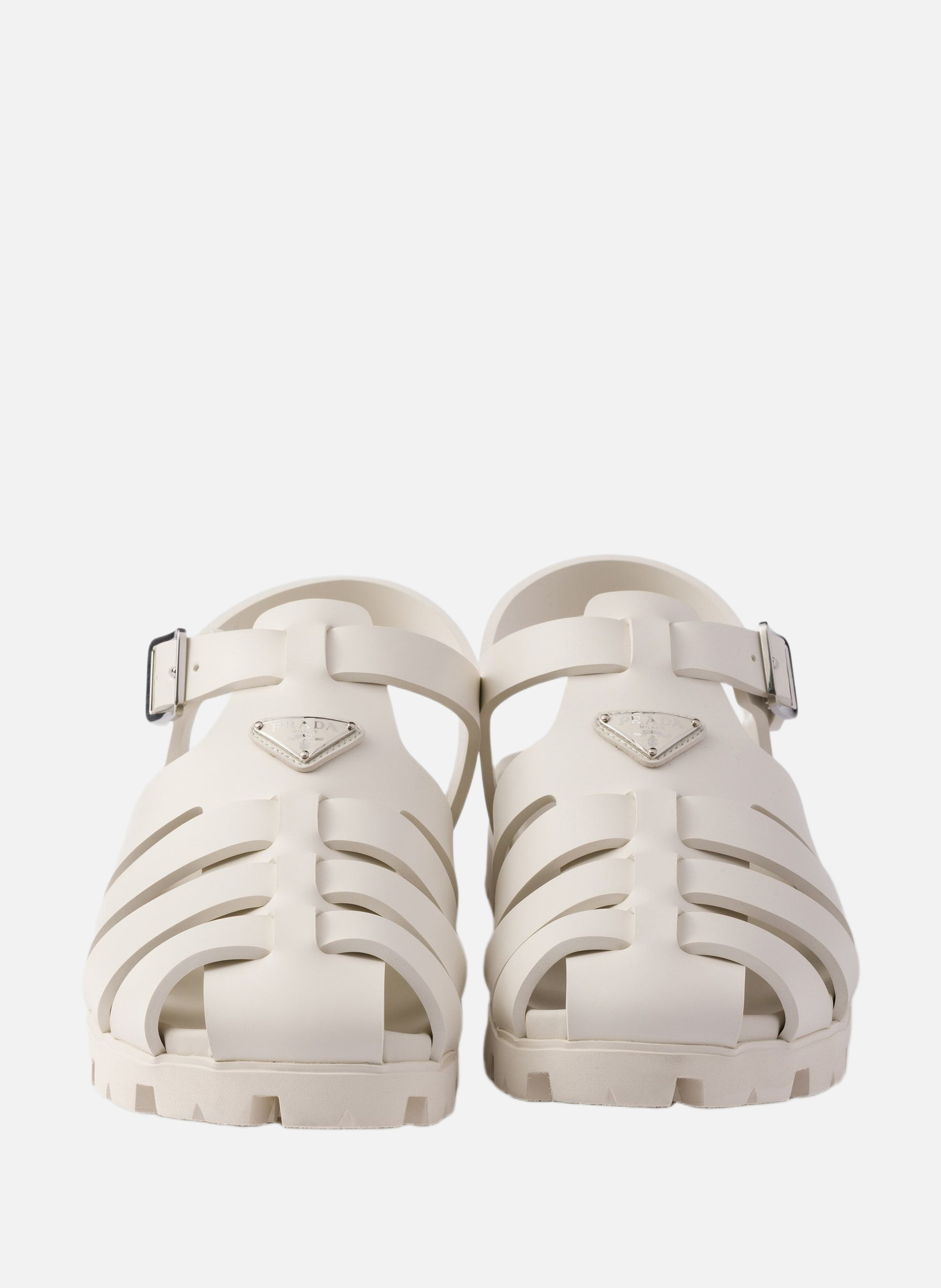 Sandales de pêcheur en gomme PRADA Beige