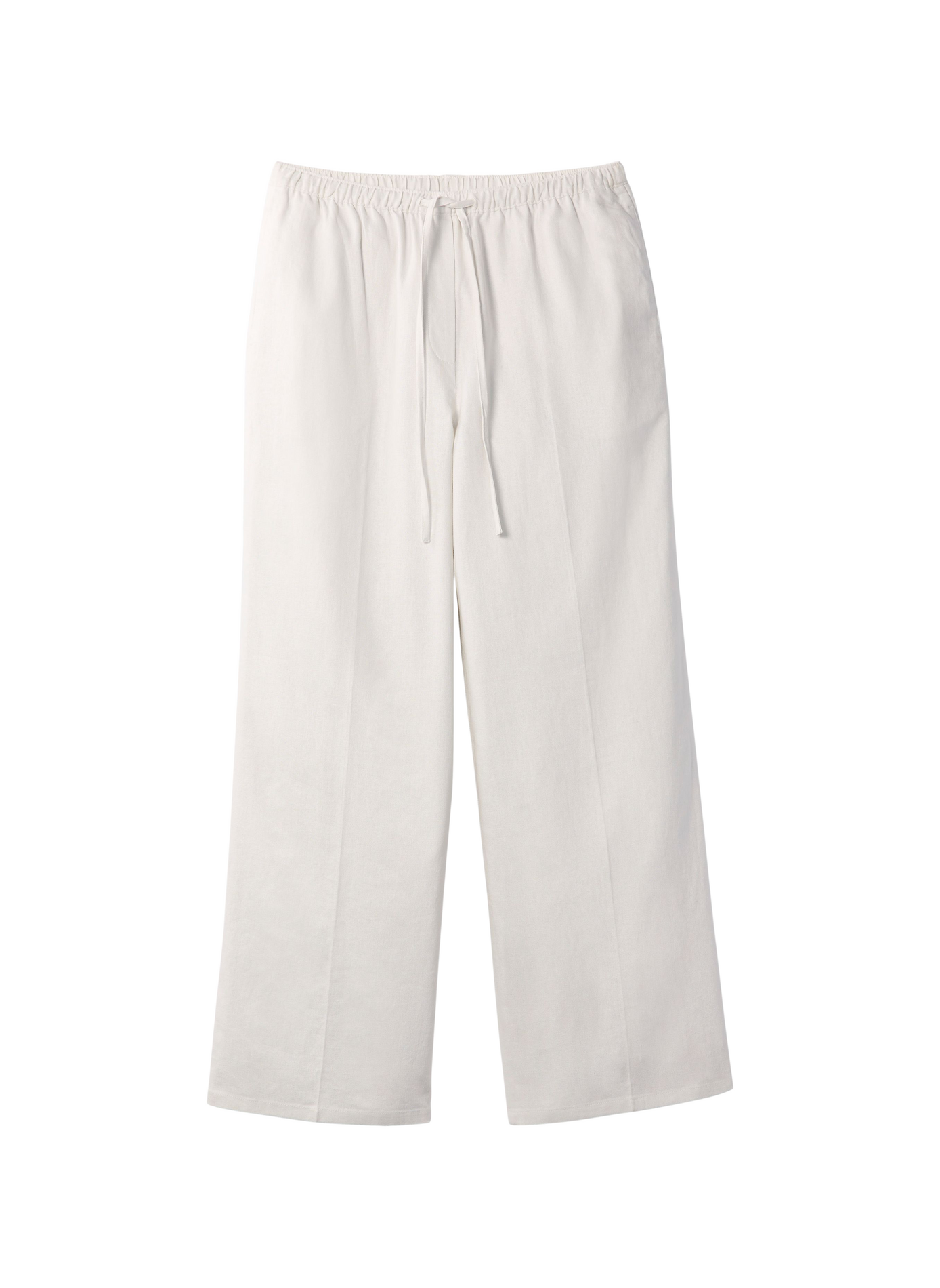 Pantalon large uni en lin mélangé CALVIN KLEIN Beige
