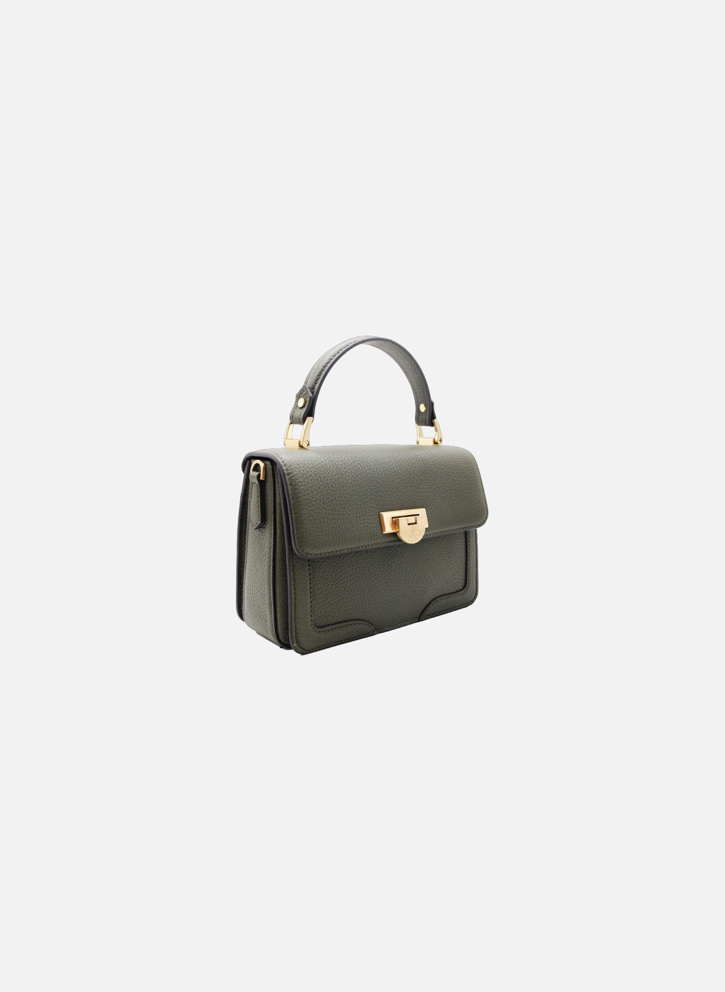 Auteuil | sac à main en cuir de vachette POURCHET Kaki