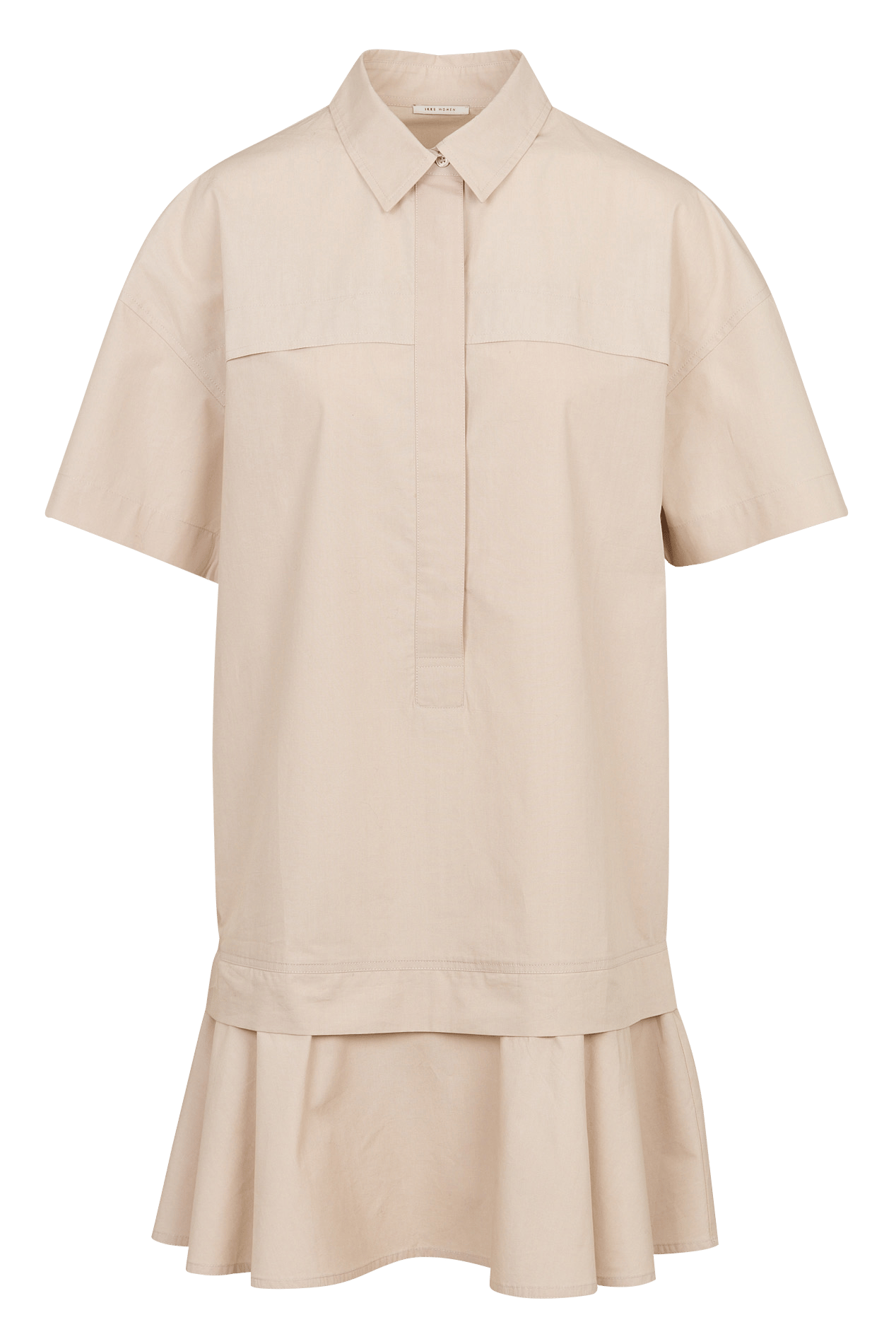 Robe courte trompe-l'oeil jupe en coton IKKS Beige