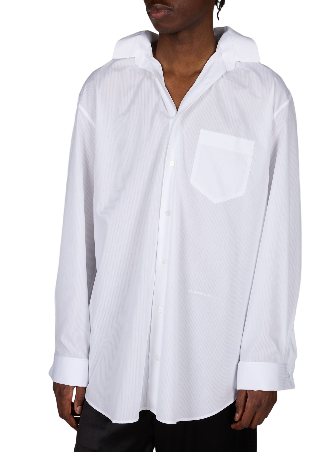 Oversized shirt with classic elasticated collar in cotton ALAINPAUL White