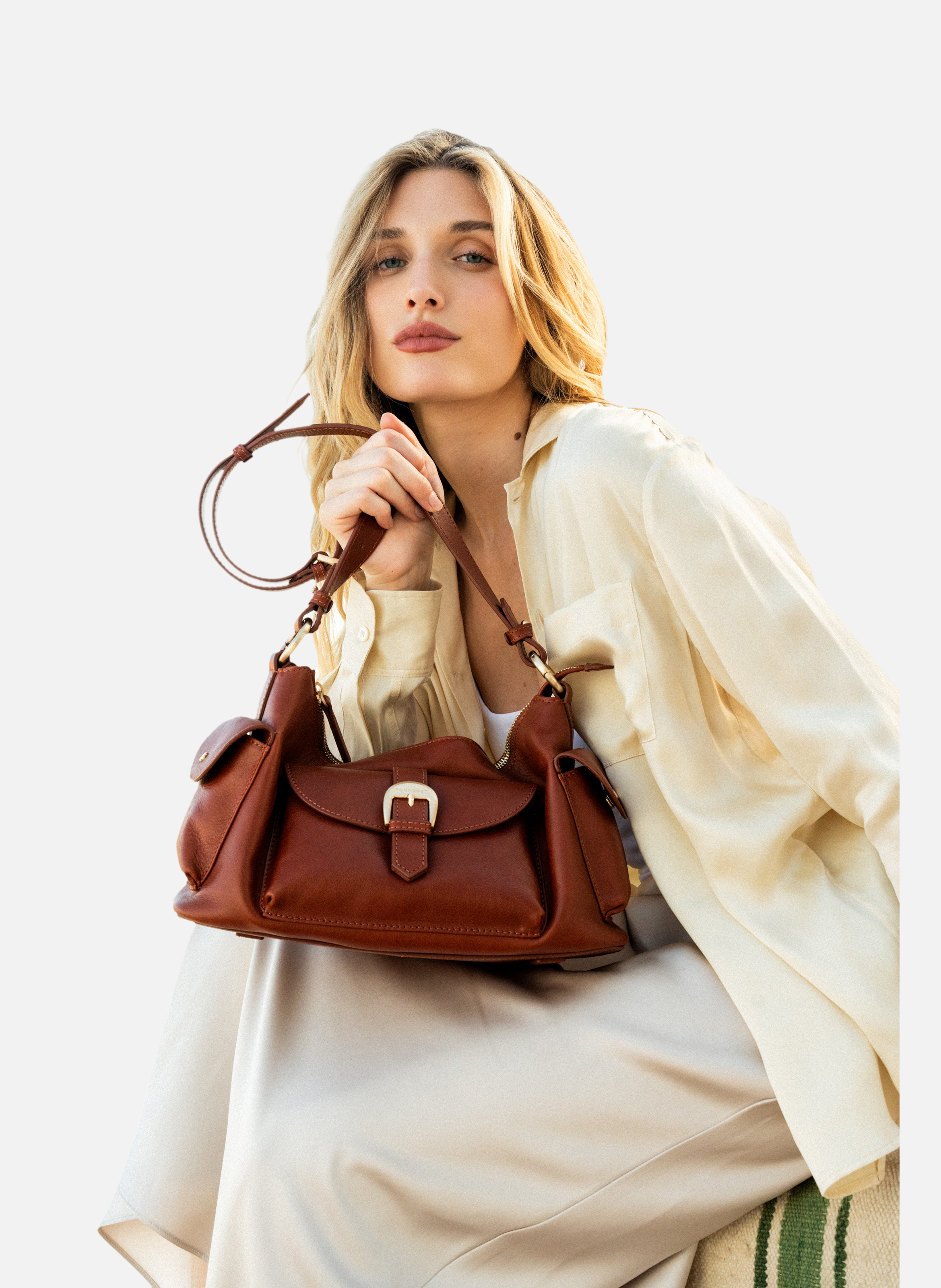 Scoop | sac porté épaule POURCHET Marron