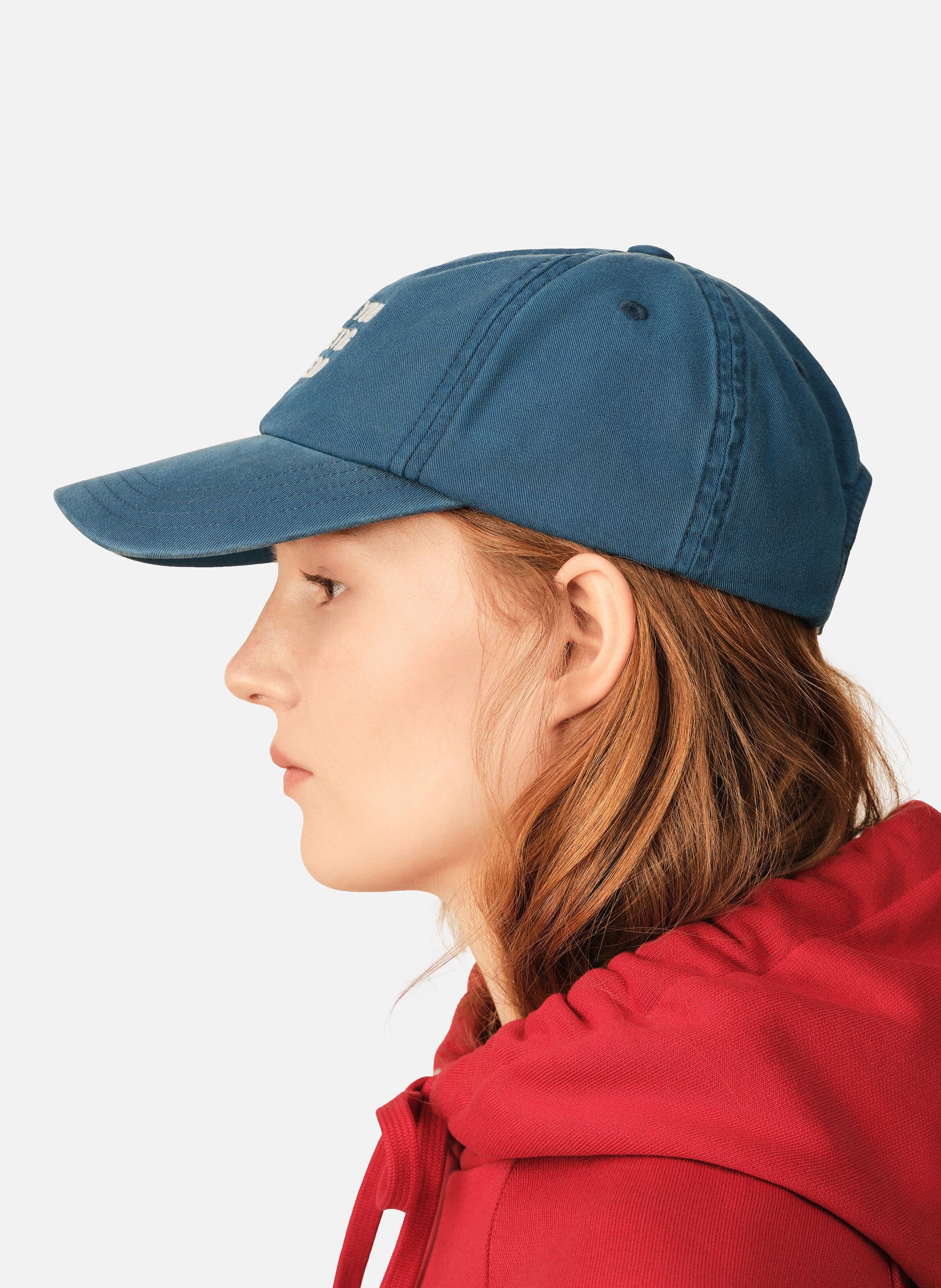 Casquette unisexe en coton "thank you for being a friend" AMI PARIS Bleu