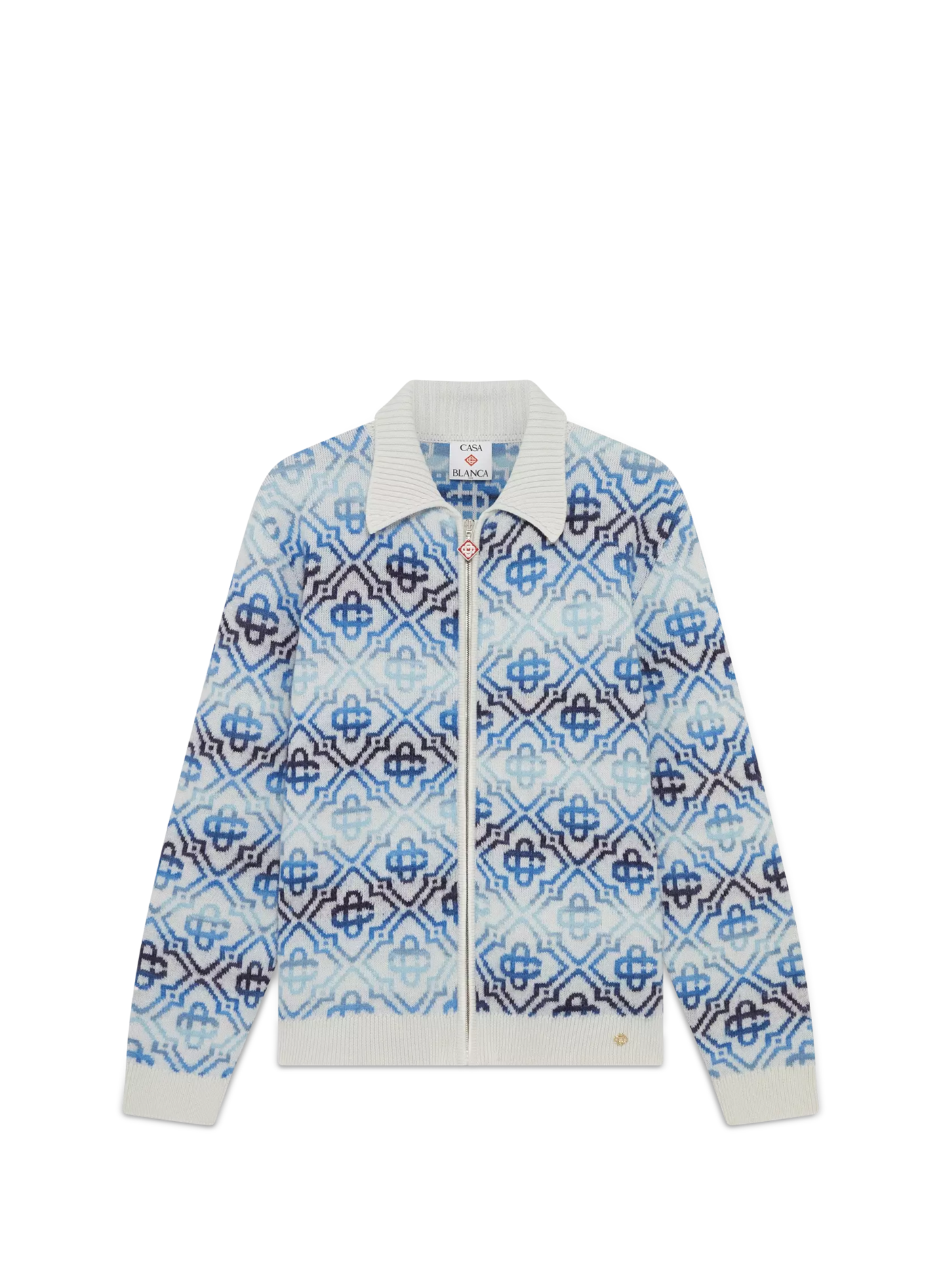 Cardigan Space Dye à imprimé logo en laine mélangée CASABLANCA PARIS Bleu