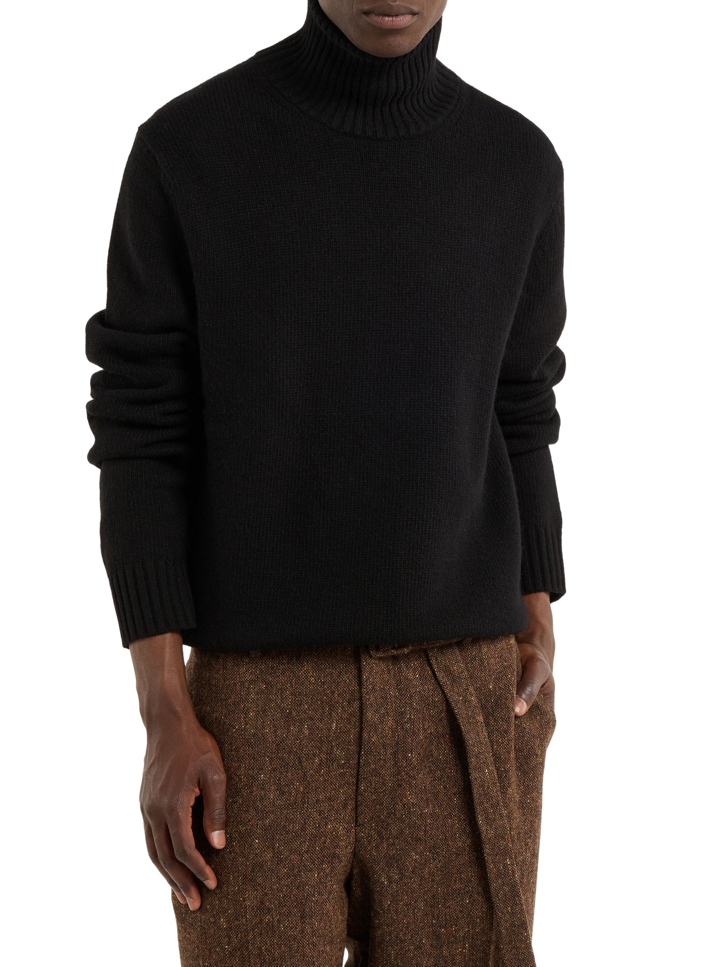 Wollpullover mit Stehkragen aus Merinowolle | Schwarz SAISON 1865 Herren