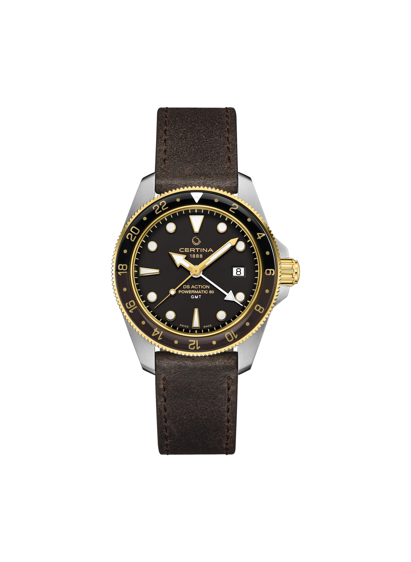 Montre automatique DS ACTION GMT en cuir CERTINA Noir