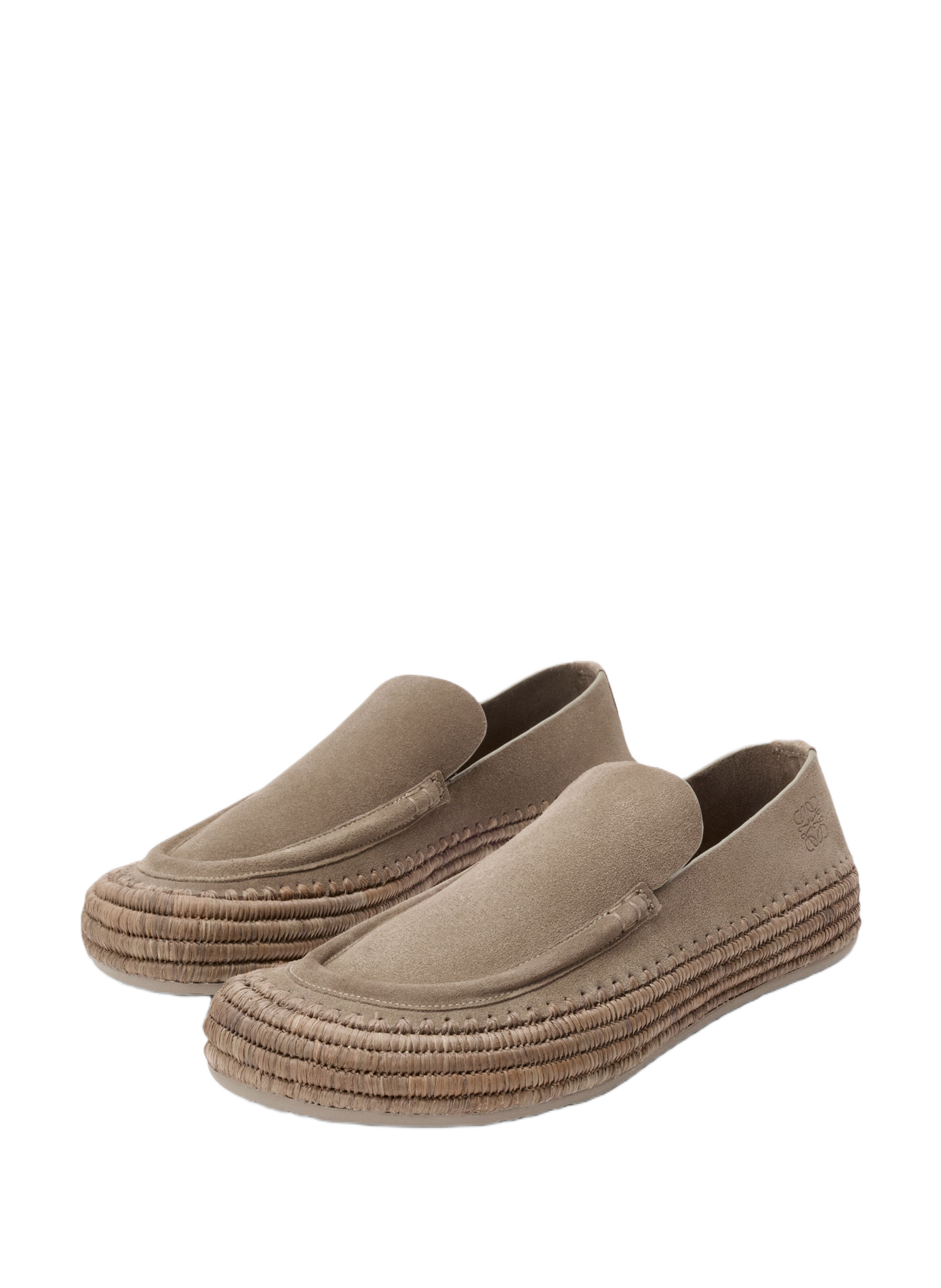 Rio suede and raffia moccasins | Grey LOEWE Men