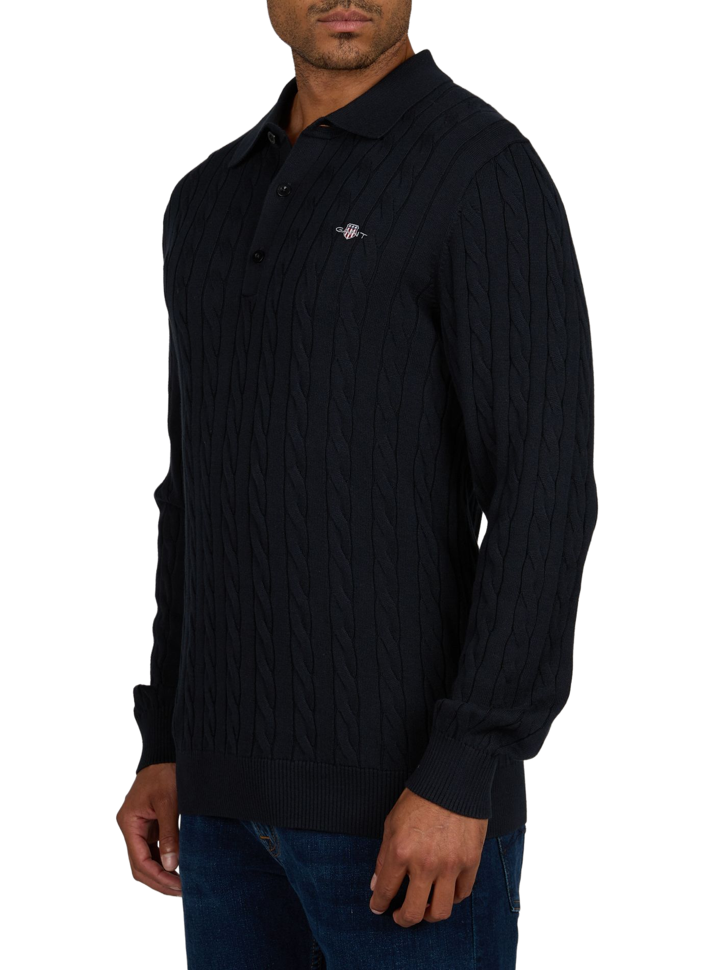 Pull à mailles torsadées en coton GANT Bleu