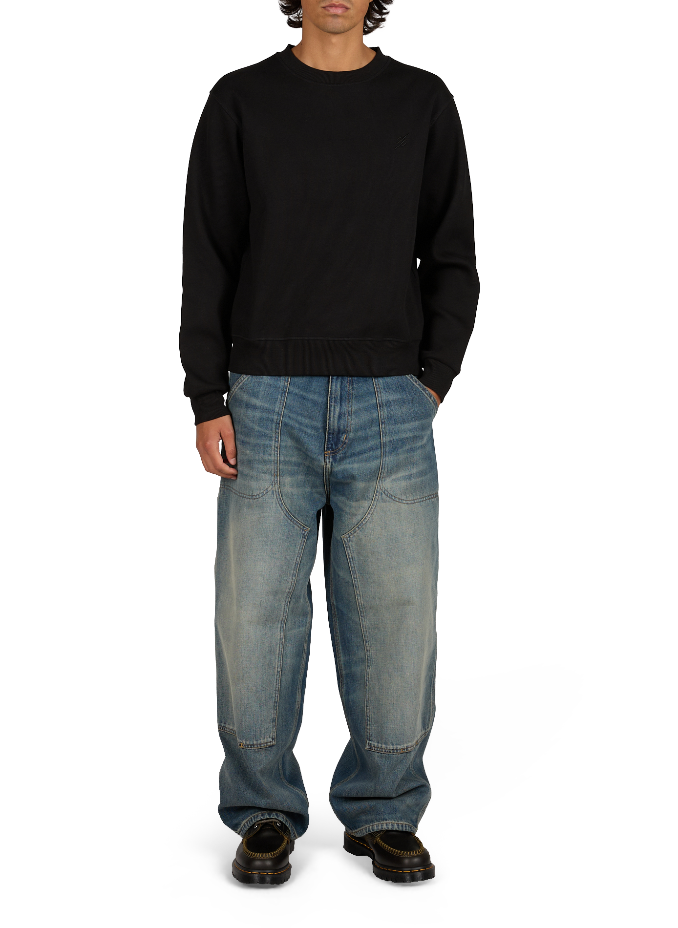 Round neck plain sweatshirt DAILY PAPER Black