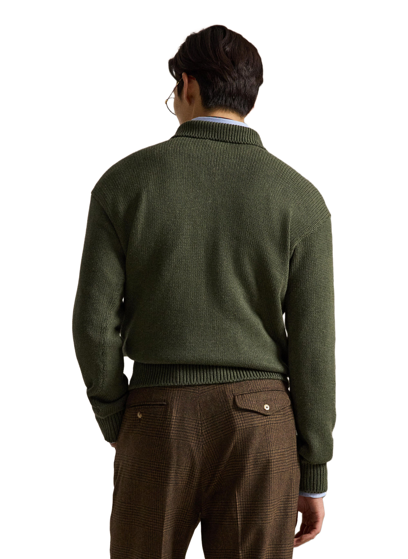 Pull droit col polo en coton | Vert POLO RALPH LAUREN Homme