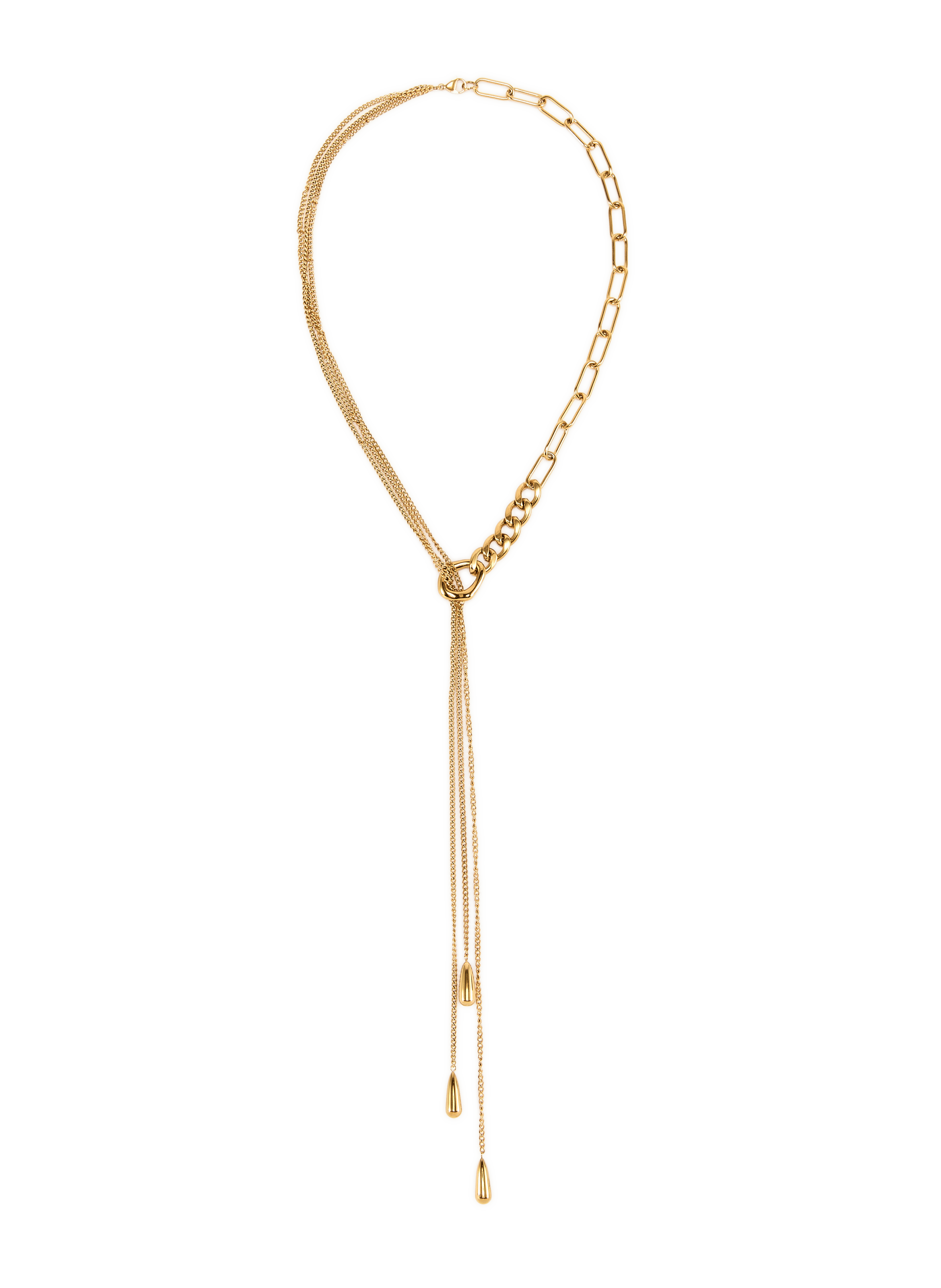 Asymmetrical teardrop necklace AU PRINTEMPS PARIS Golden