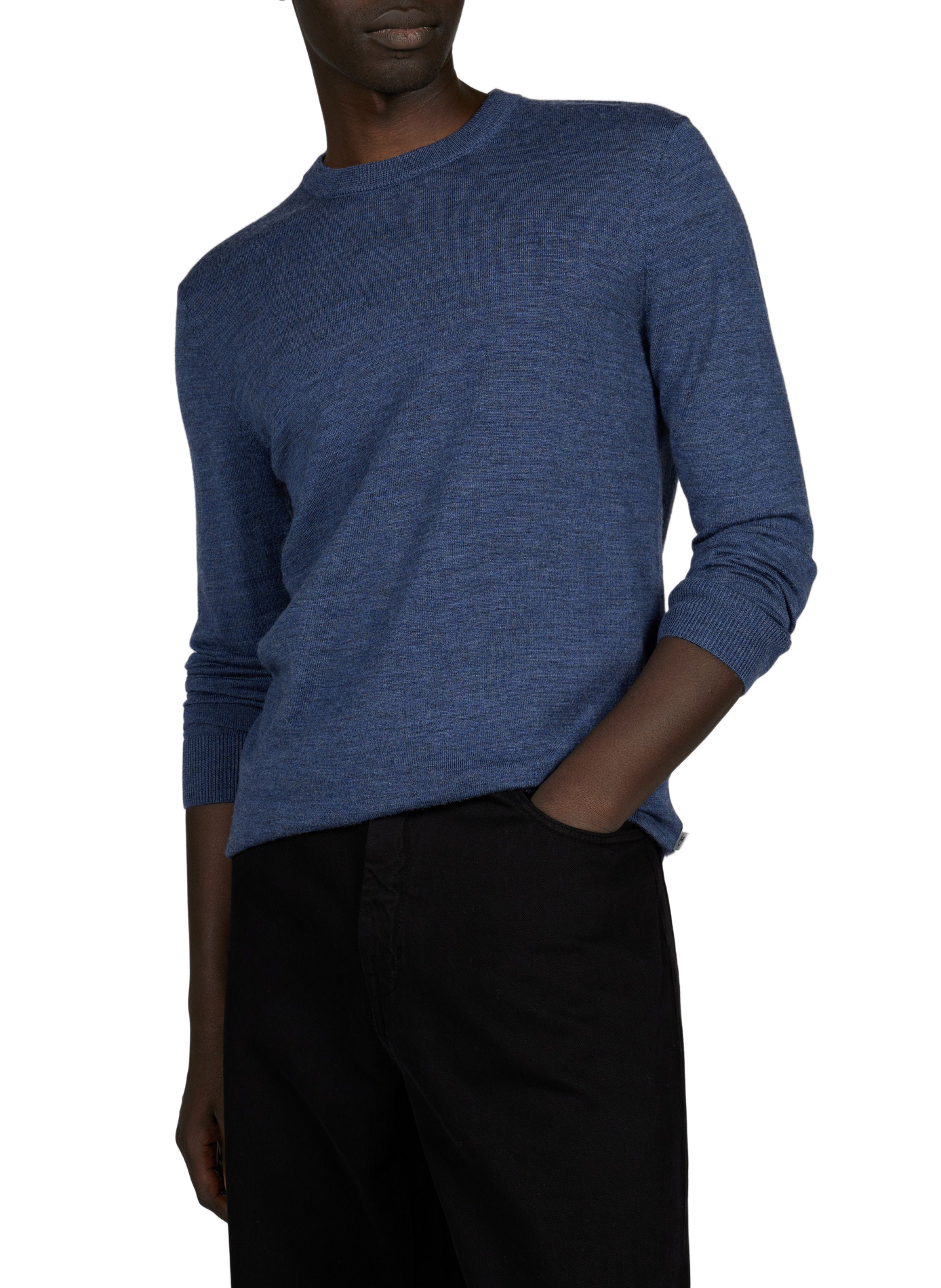 Pull droit en laine KNOWLEDGE COTTON Bleu