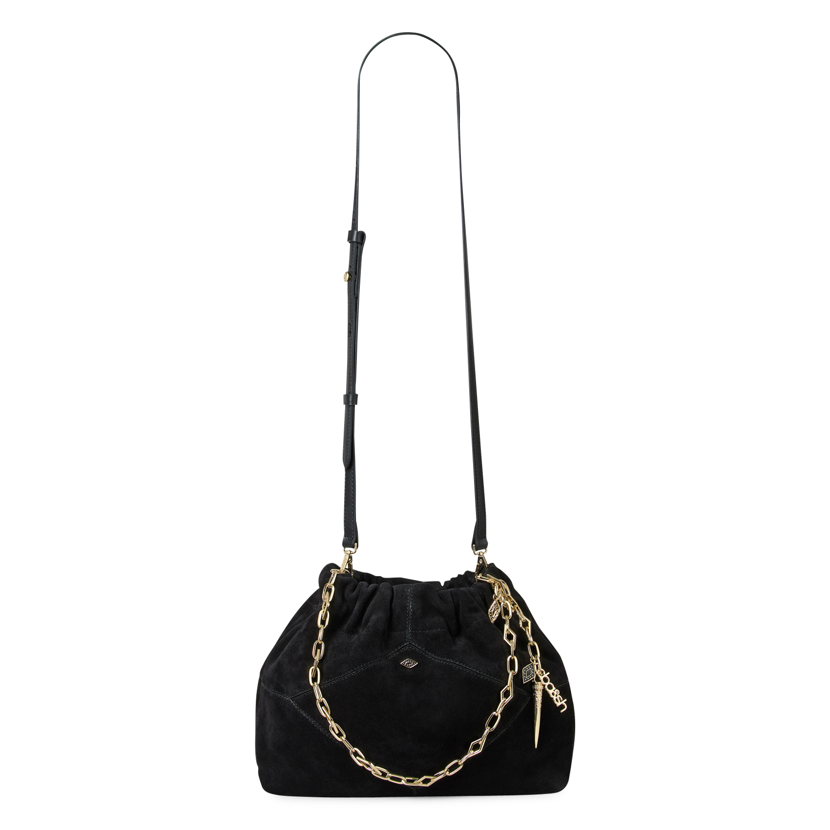 Sac porté épaule en cuir mini june tote BA&SH Noir