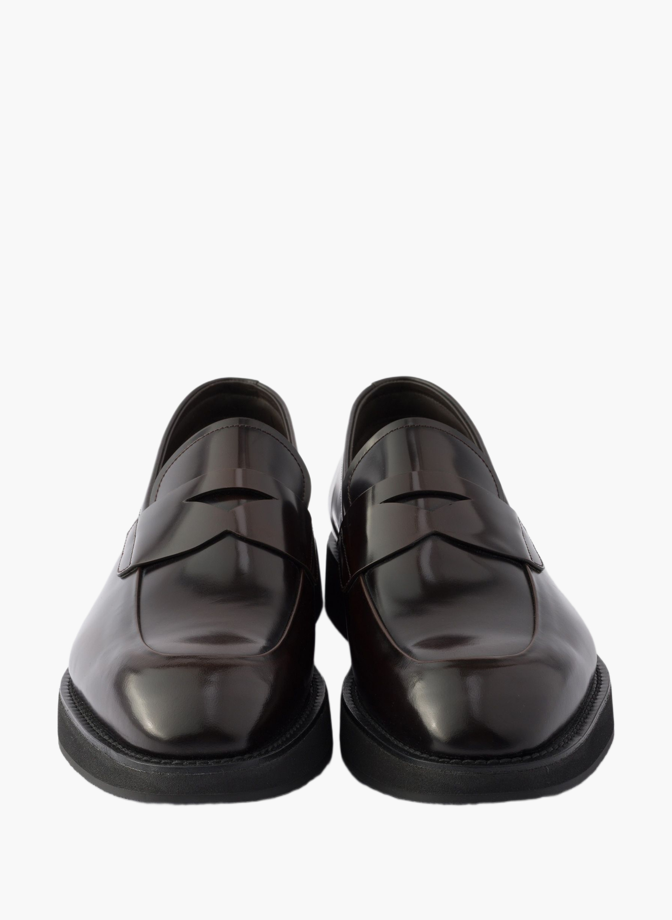 Mocassins en cuir brossé PRADA Marron