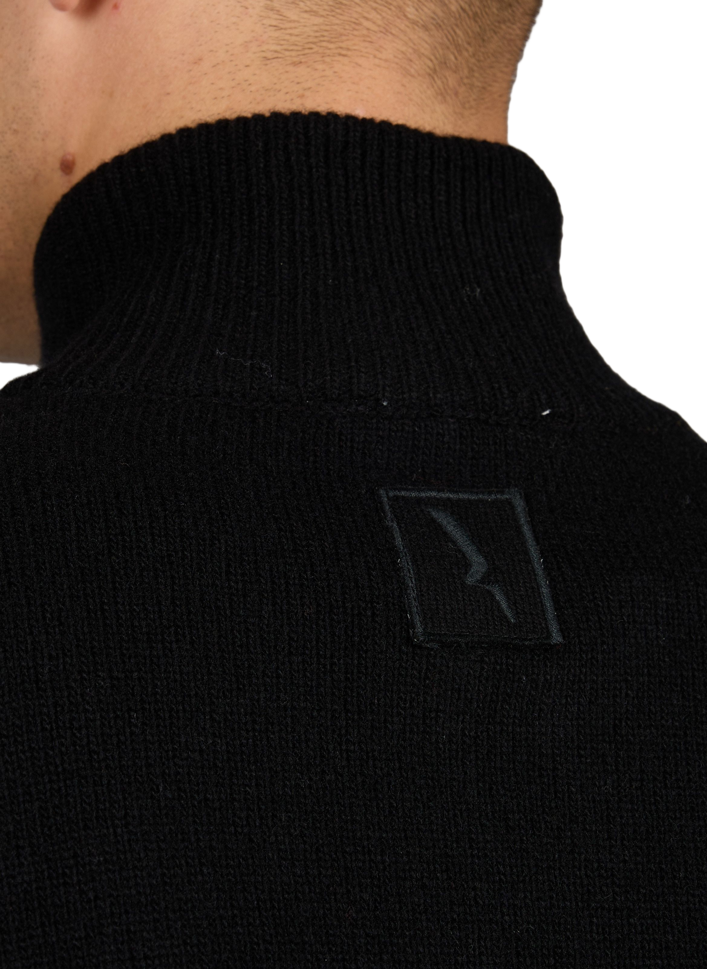 Wool zip-neck jumper AIGLE Black