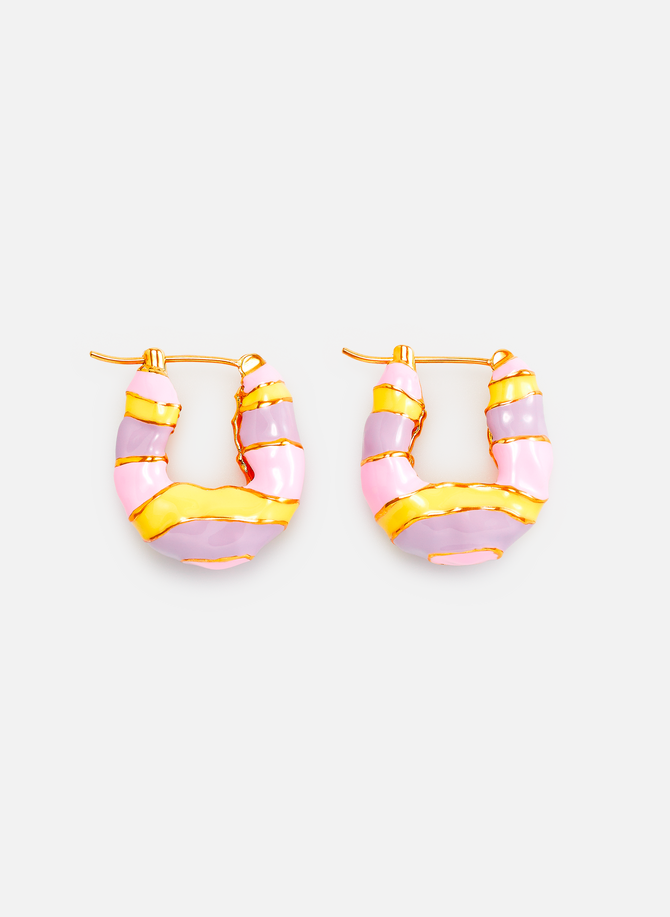 Wave hoop earrings in gold-plated brass JOANNA LAURA CONSTANTINE