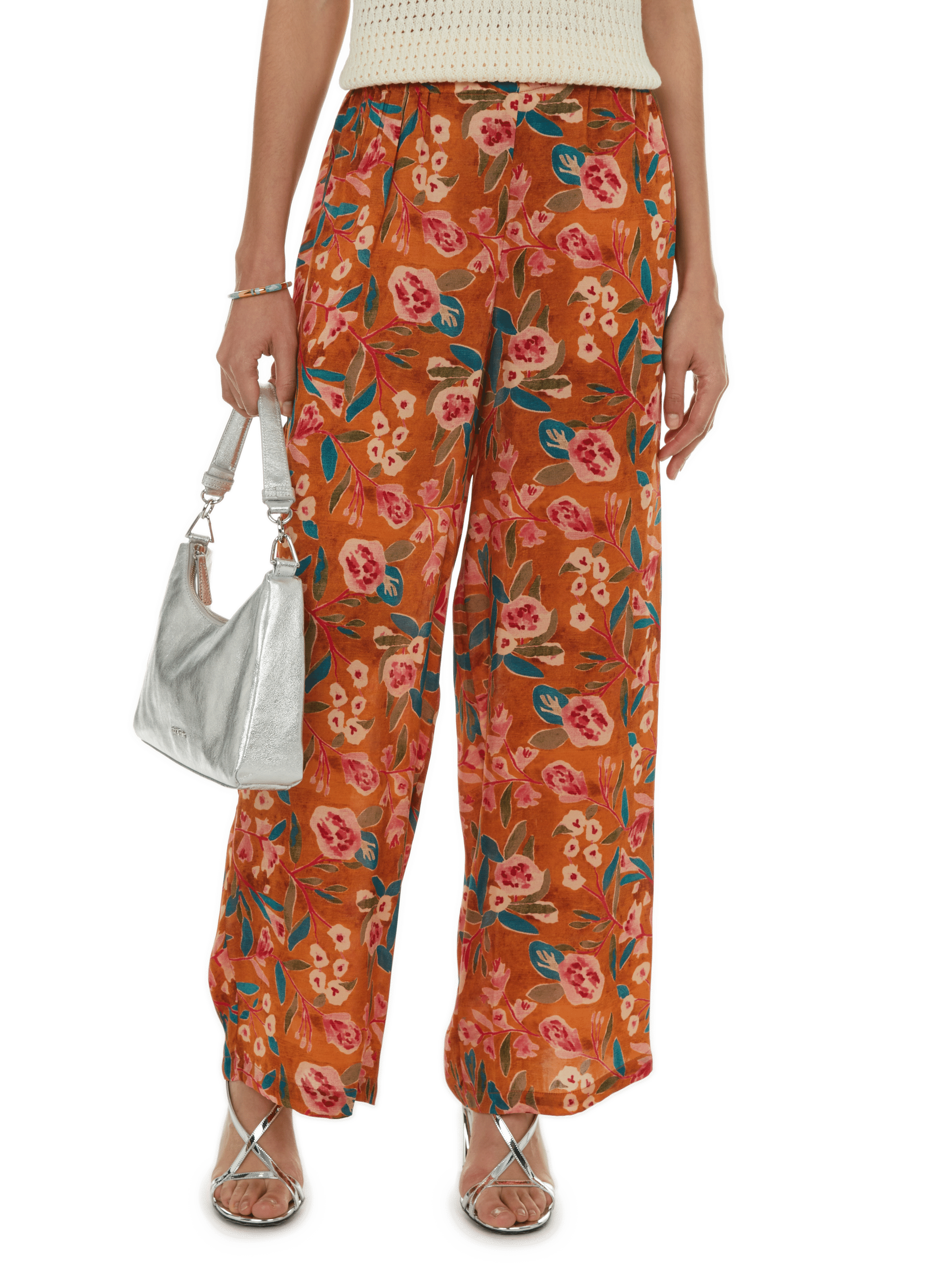 LOUISE MISHA Flowing trousers with flower print Multicolour