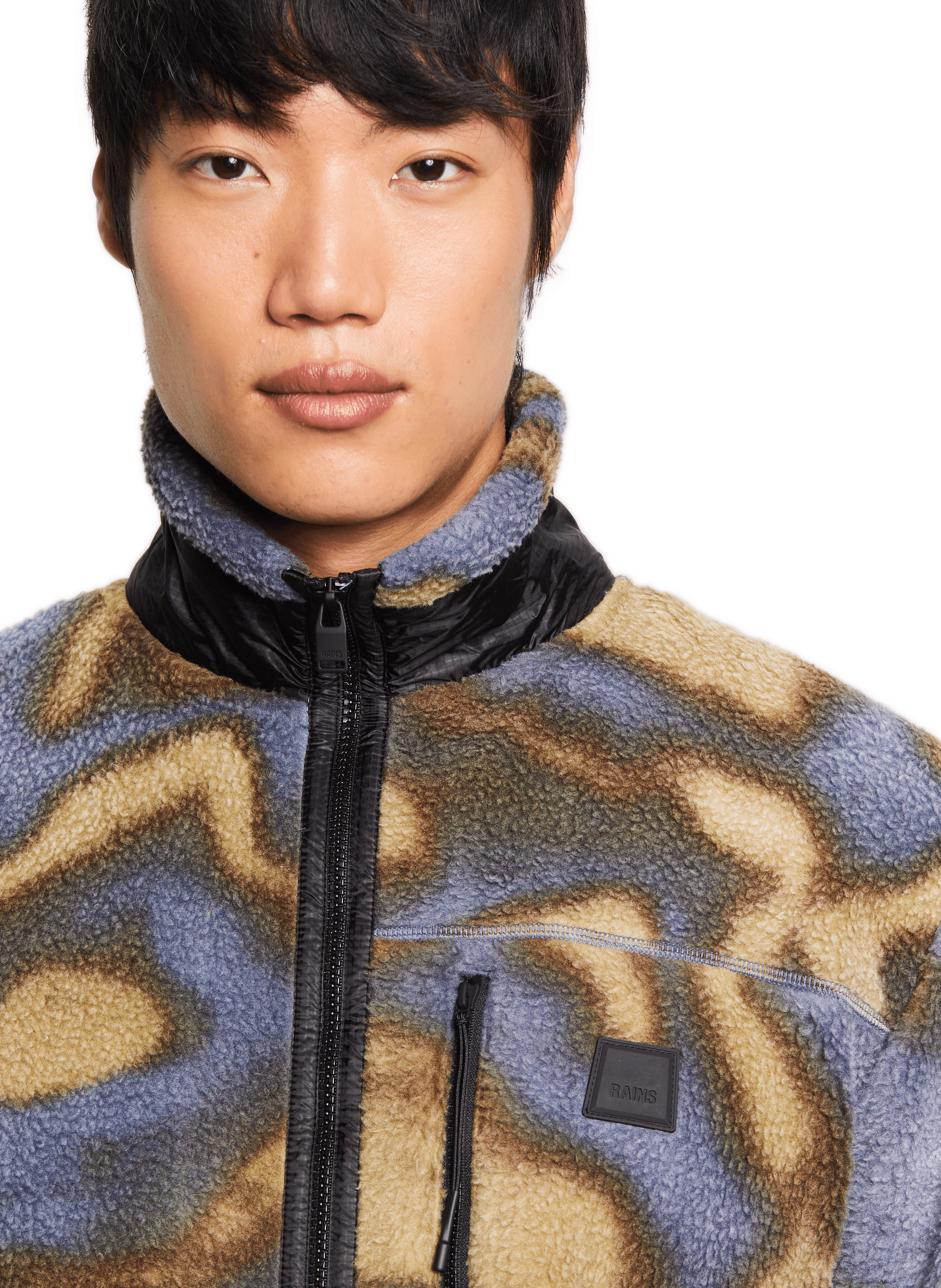 Veste polaire col montant RAINS Bleu