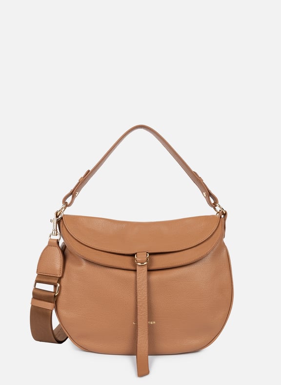 Grand sac besace - dune gaia Marron by LANCASTER LANCASTER Grand sac besace - dune gaia Marron