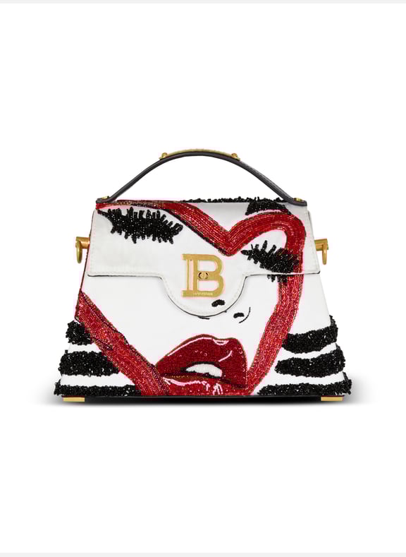Sac b-buzz dynasty make up en satin brodé Rouge by BALMAIN BALMAIN Sac b-buzz dynasty make up en satin brodé Rouge
