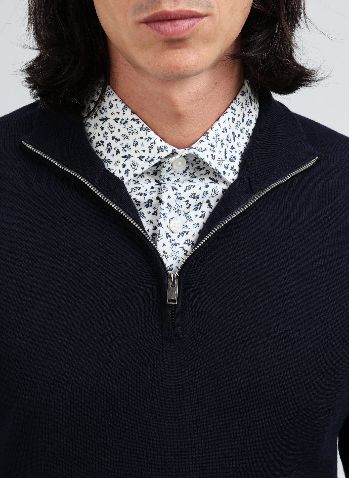 Pull droit en laine mérinos SELECTED Bleu