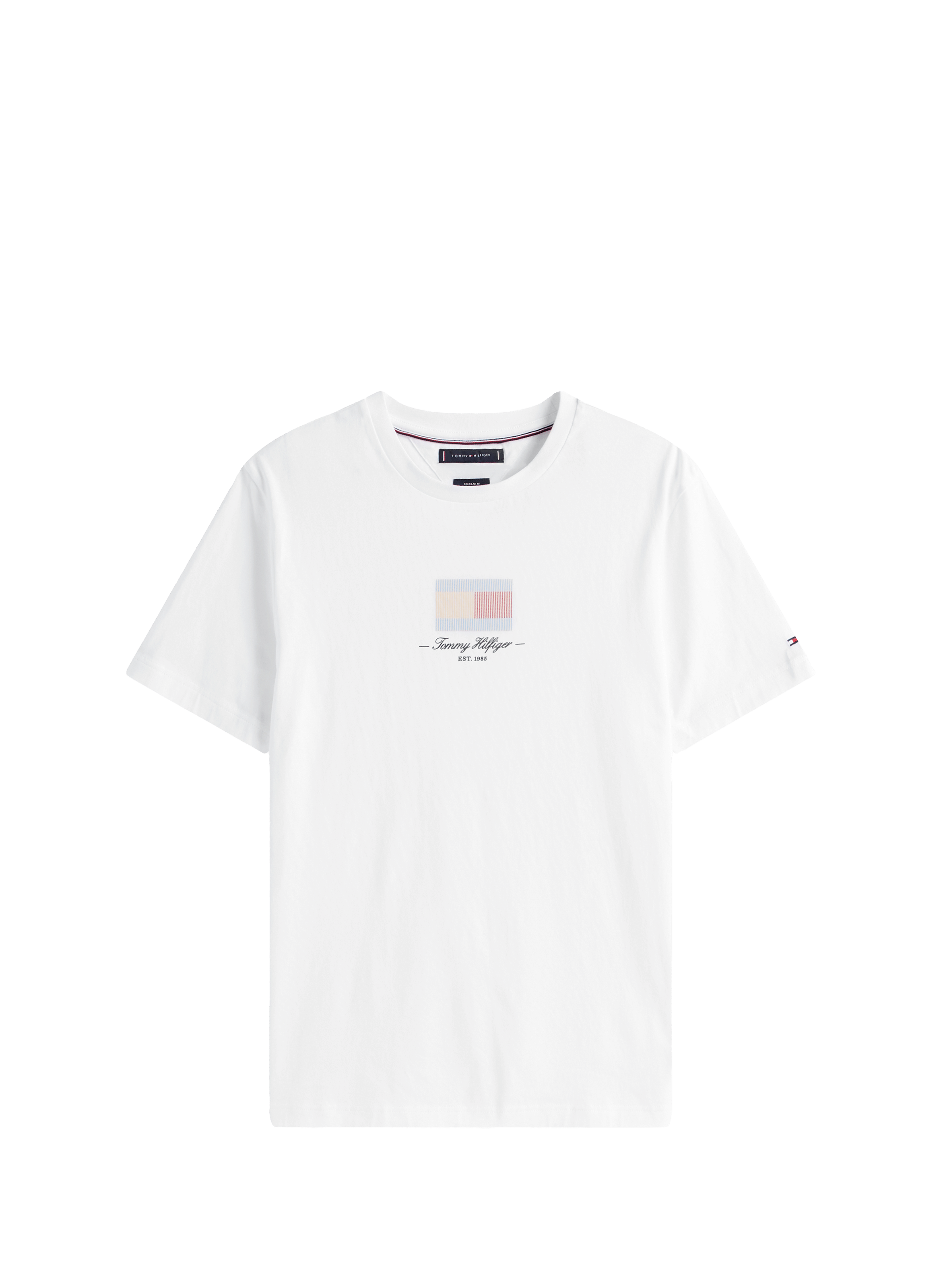 Biker-style cotton t-shirt TOMMY HILFIGER White
