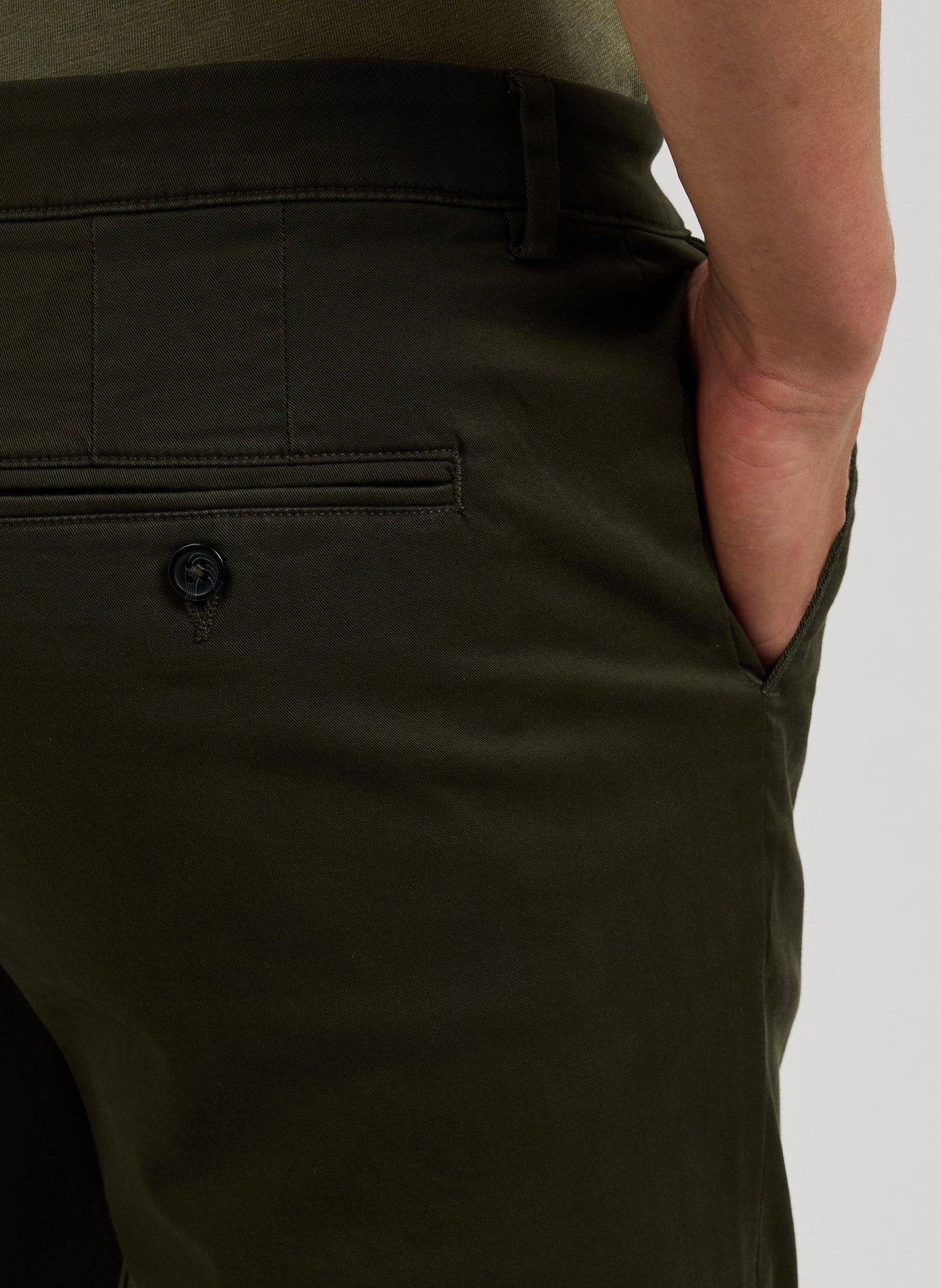 Pantalon slim en coton organique mélangé SELECTED Vert