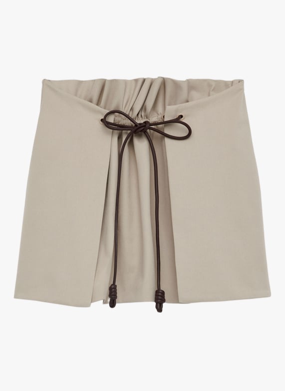 Mini jupe en coton et soie  | Beige by LOEWE Mini jupe en coton et soie  Beige