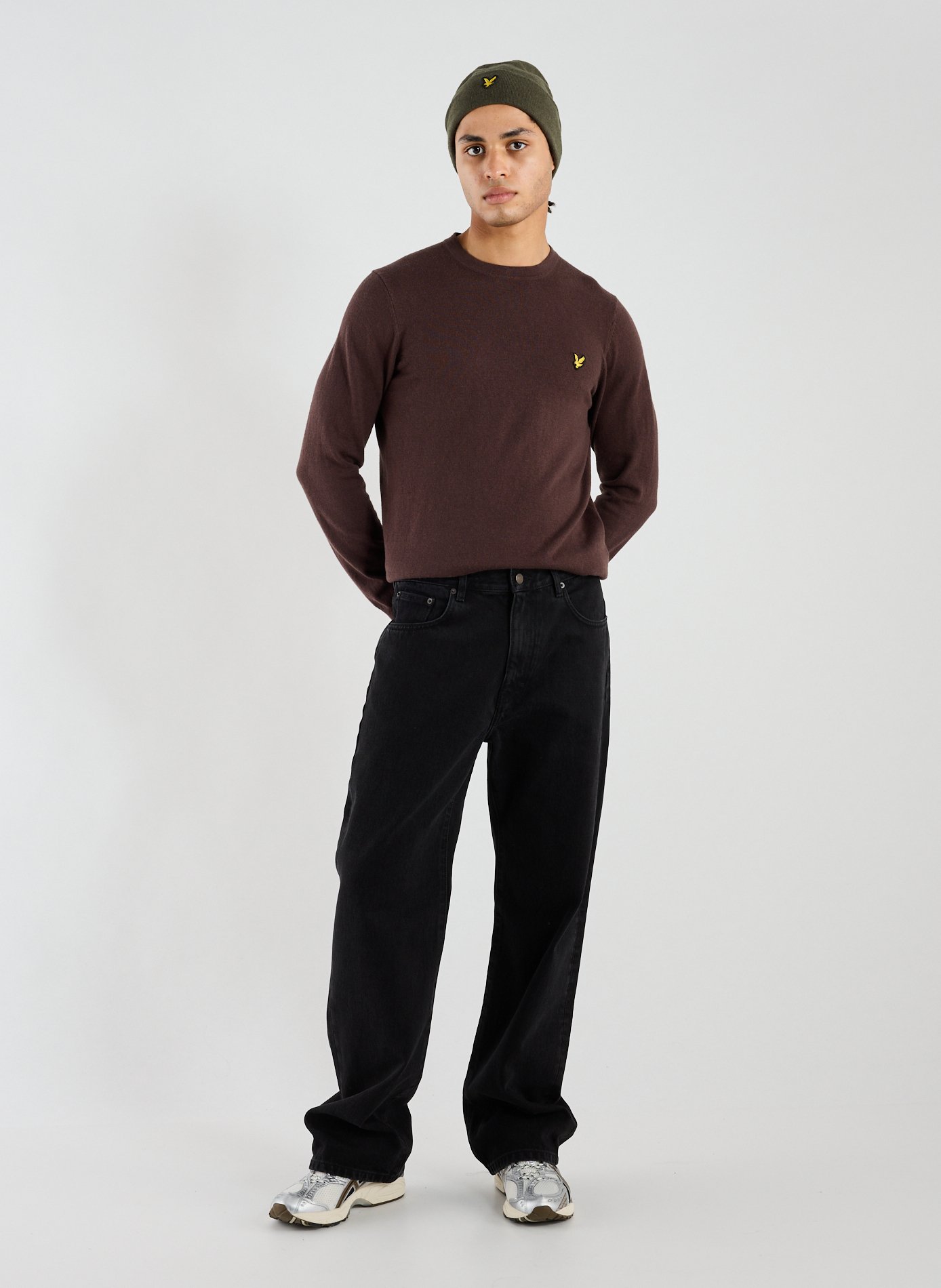 Wool and cotton blend jumper LYLE & SCOTT Brown