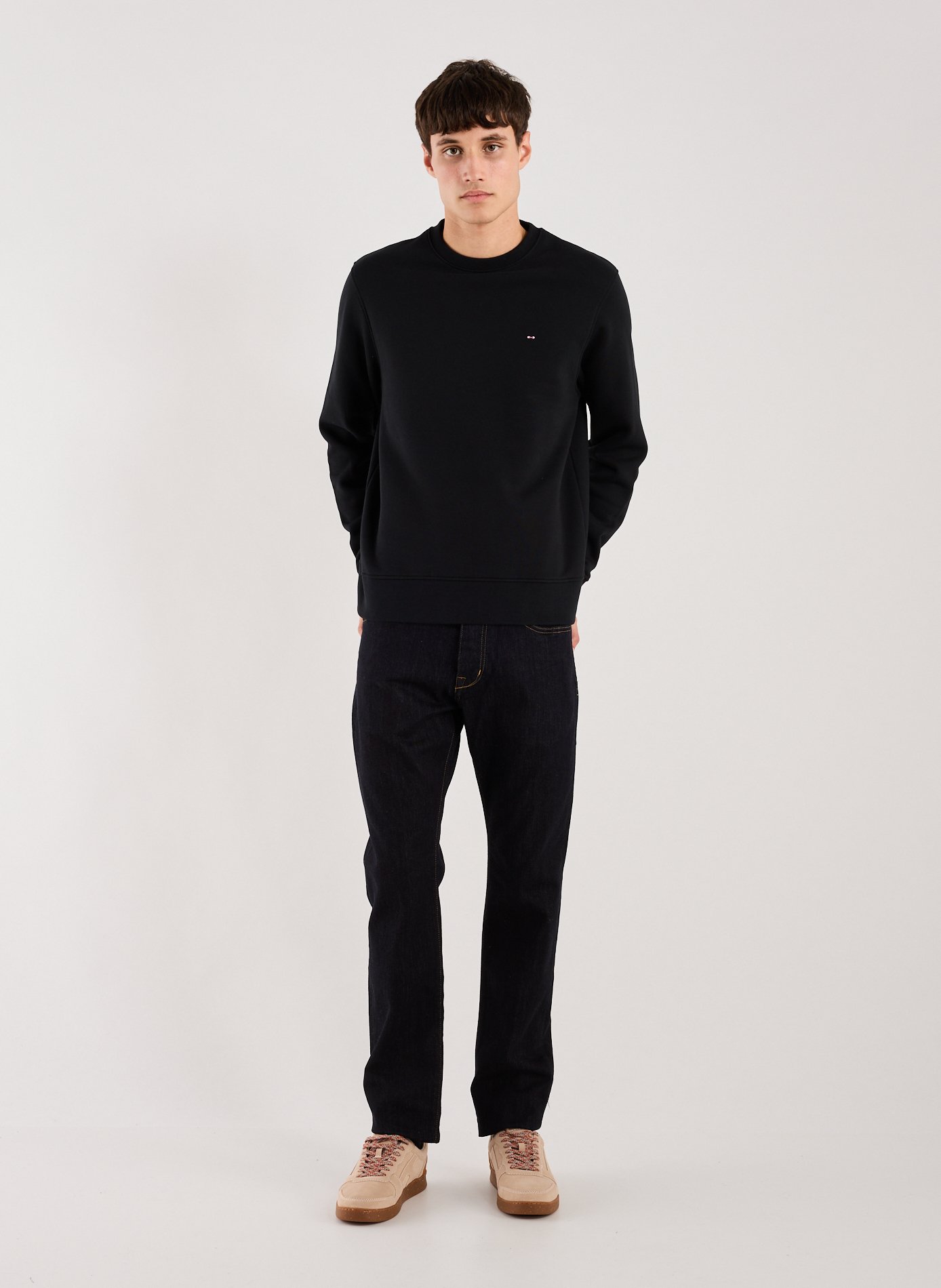 Plain cotton sweatshirt EDEN PARK Black