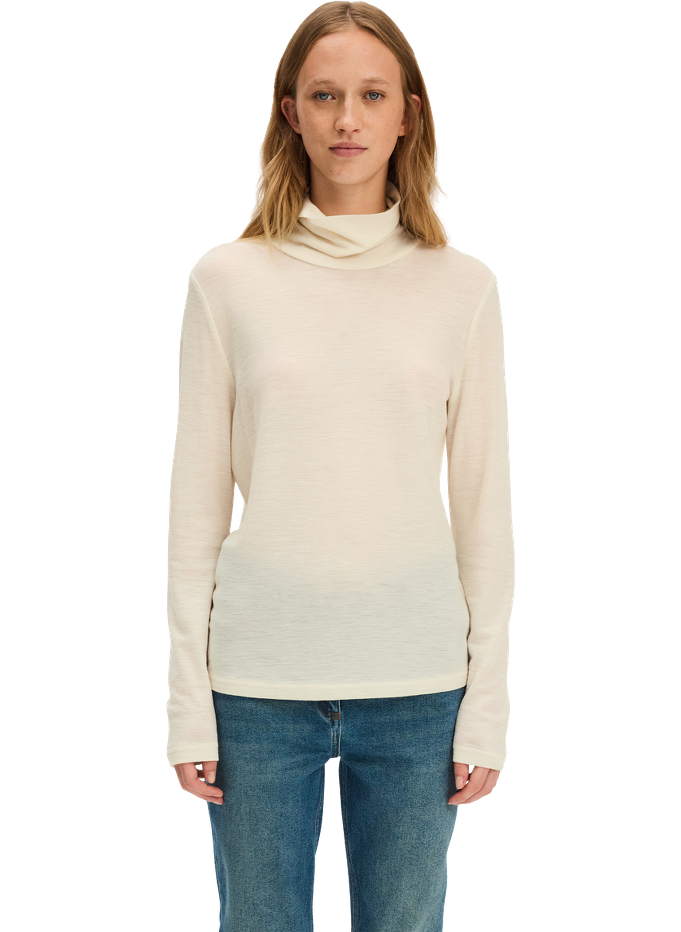 PABLO Sous-pull à col montant en laine - haniah Beige