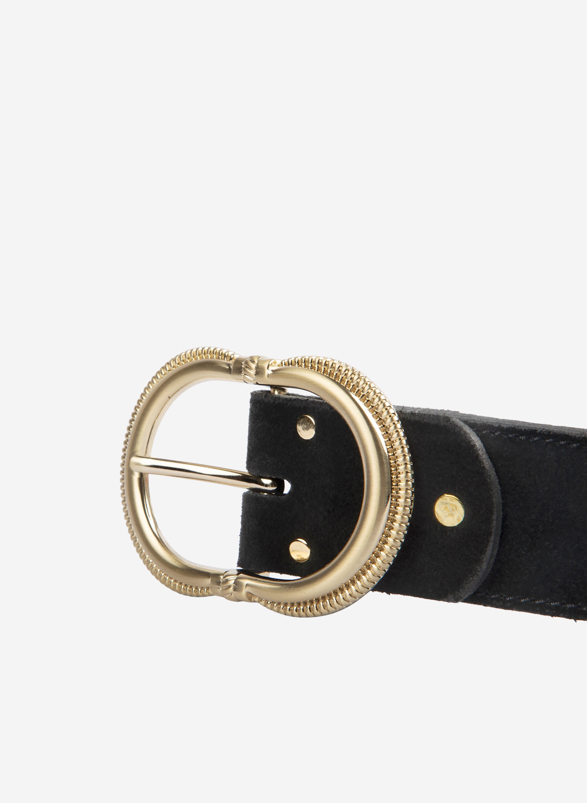 Ceinture honfleur cuir daim JULES & JENN Noir