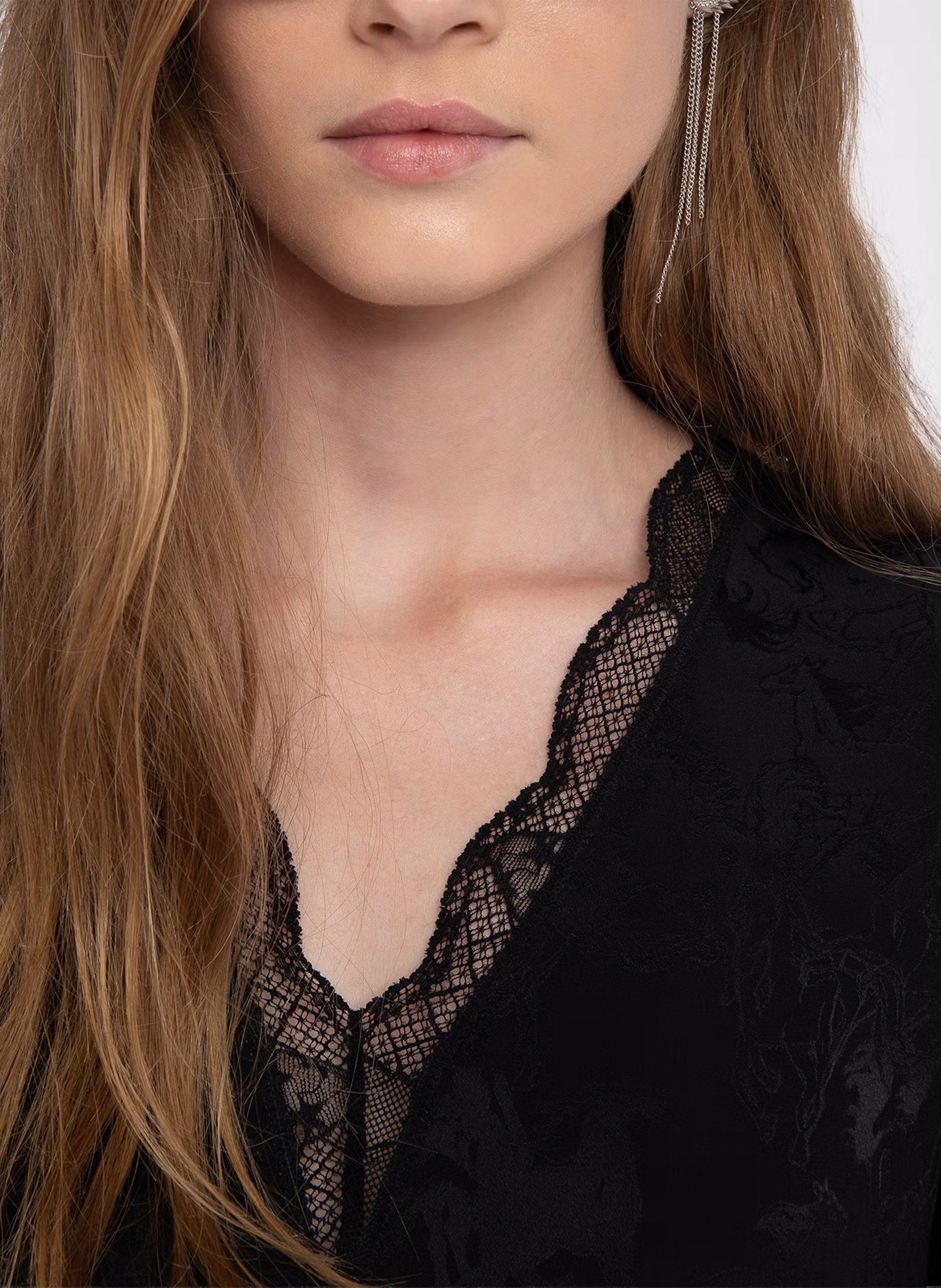 Robe courte col v en soie rerzo ZADIG&VOLTAIRE Noir