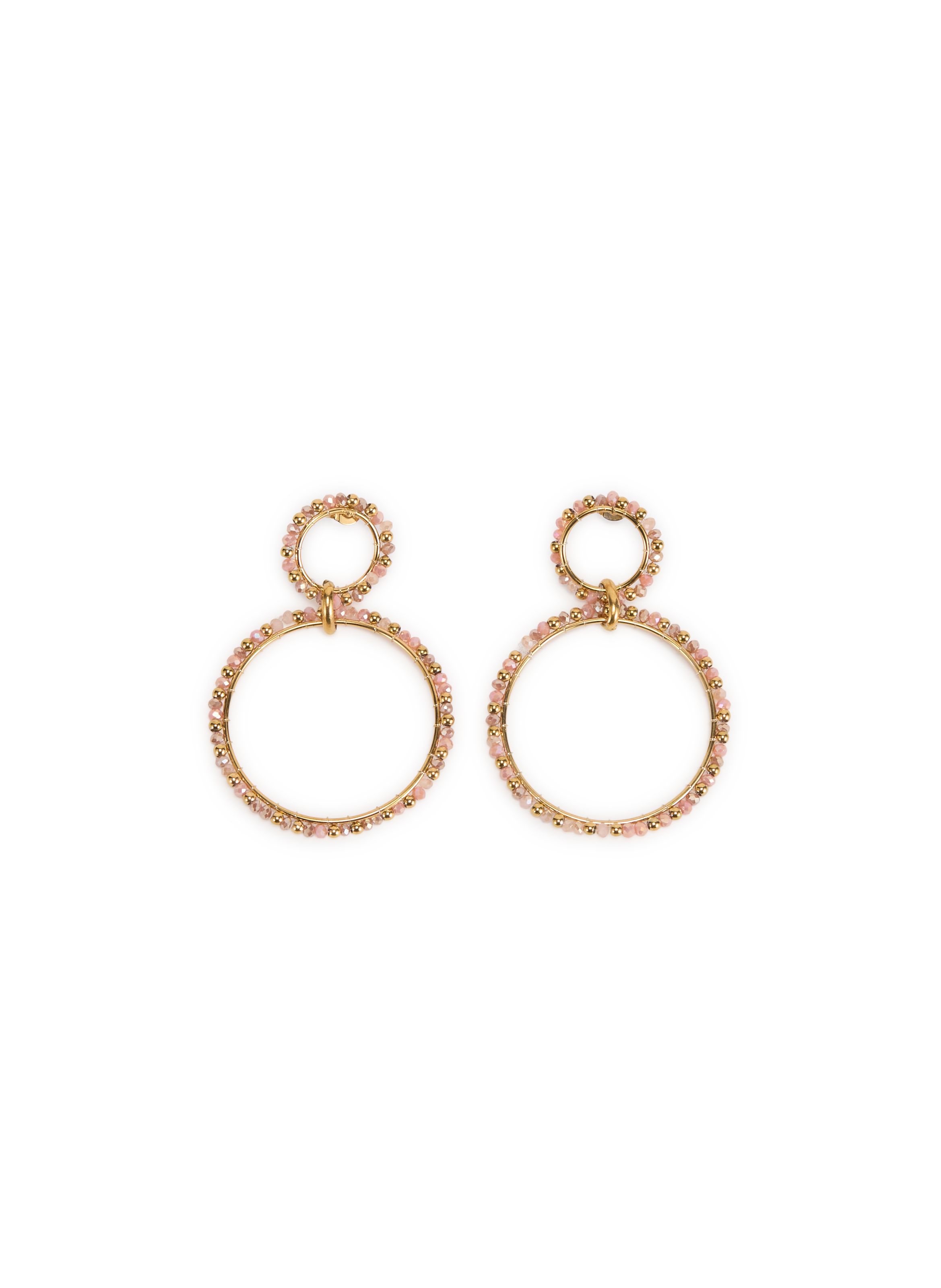 AU PRINTEMPS PARIS Round earrings with pearls Golden