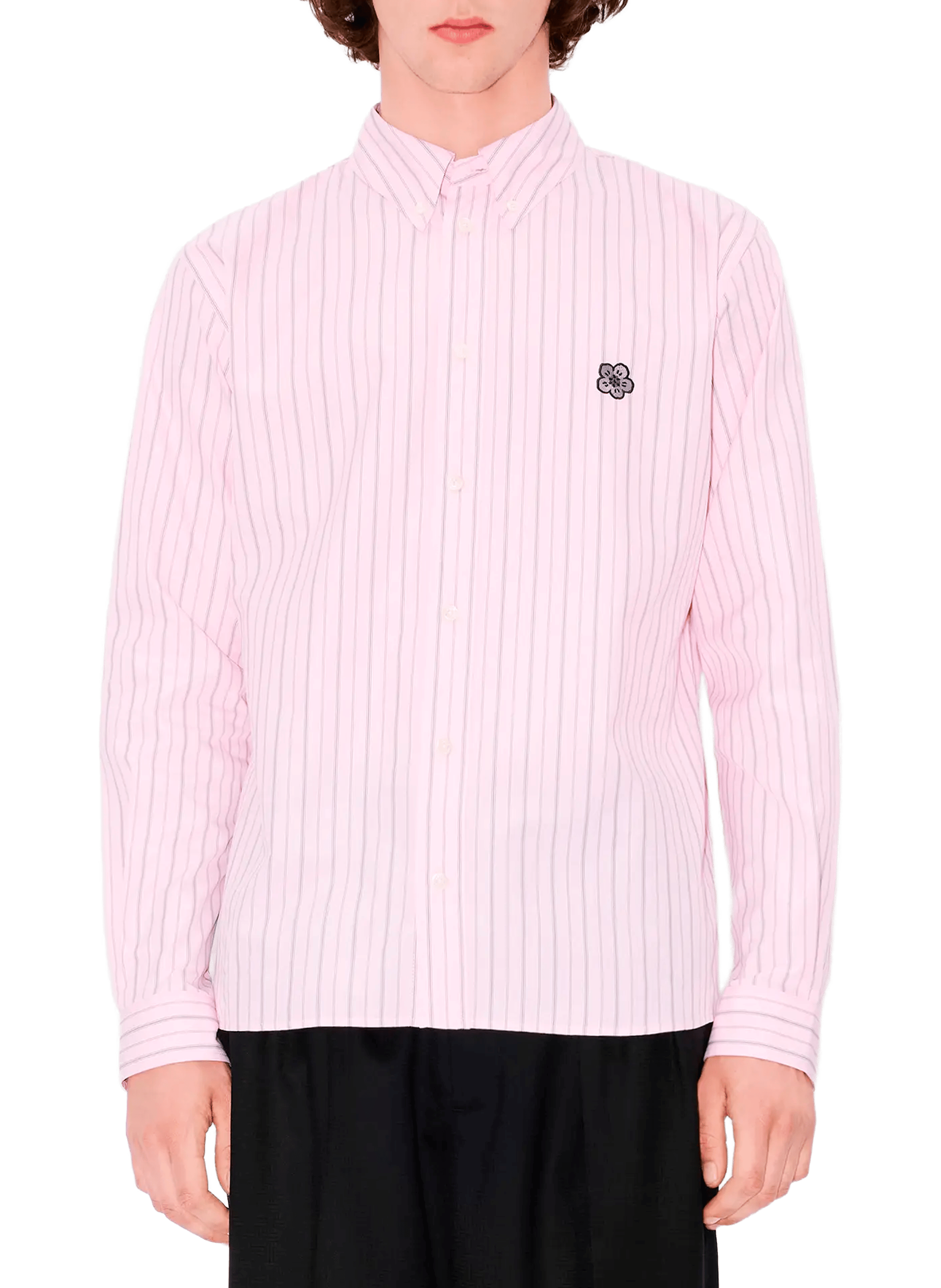 KENZO Chemise à rayures en coton Rose