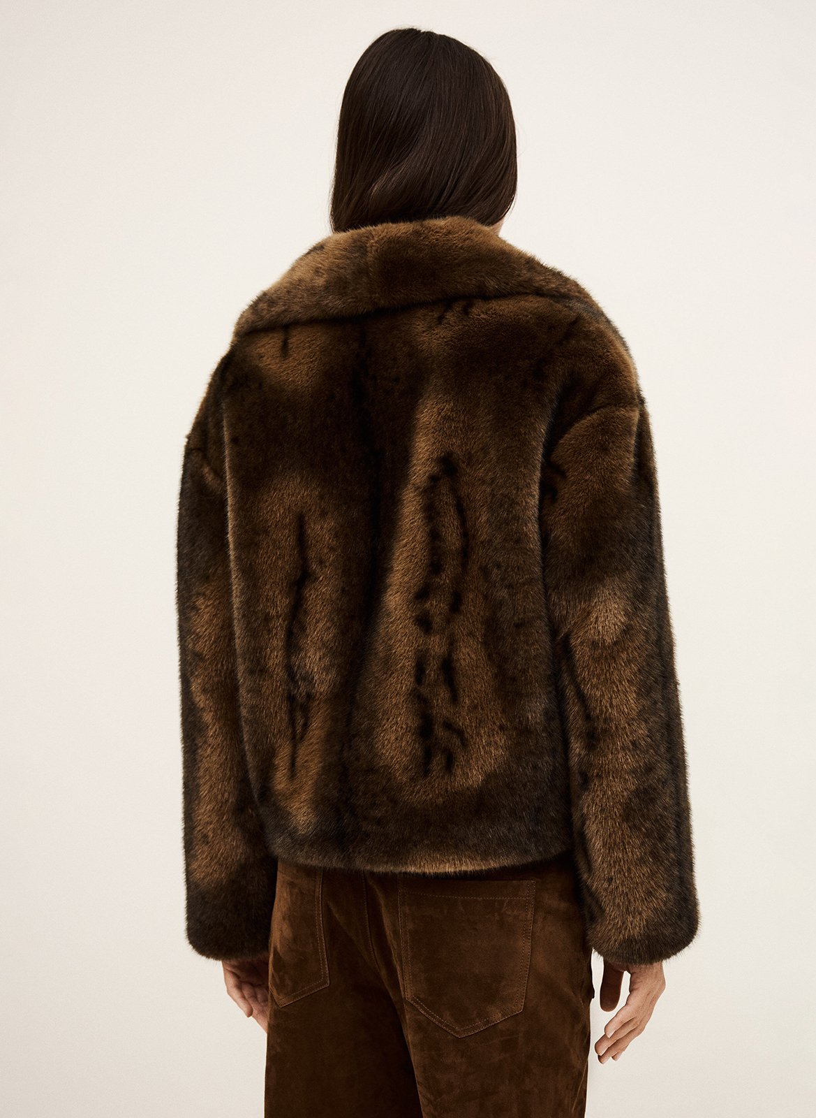 Manteau en fourrure synthétique foxy BA&SH Marron