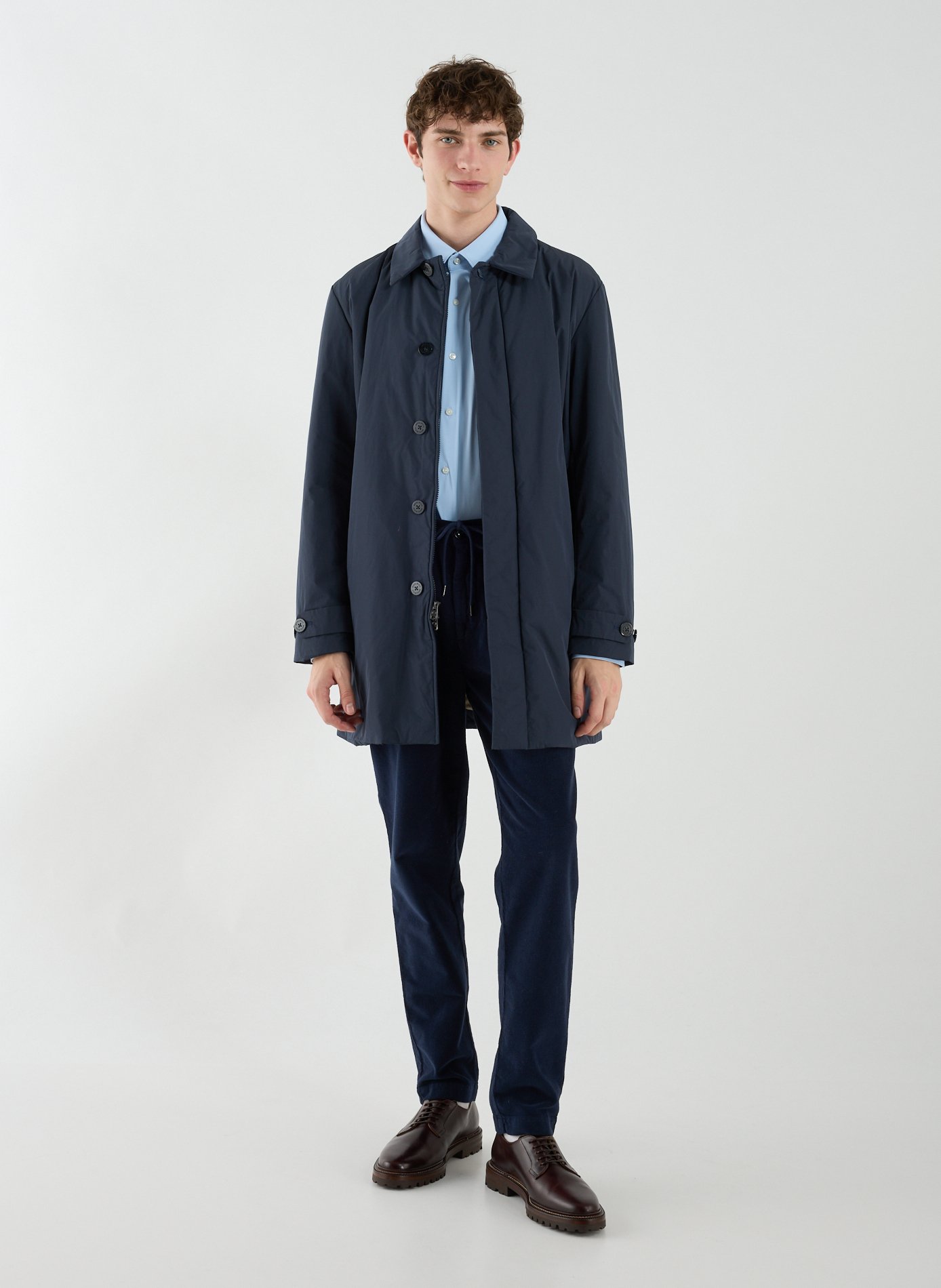 Mixed cotton trousers WOOLRICH Blue
