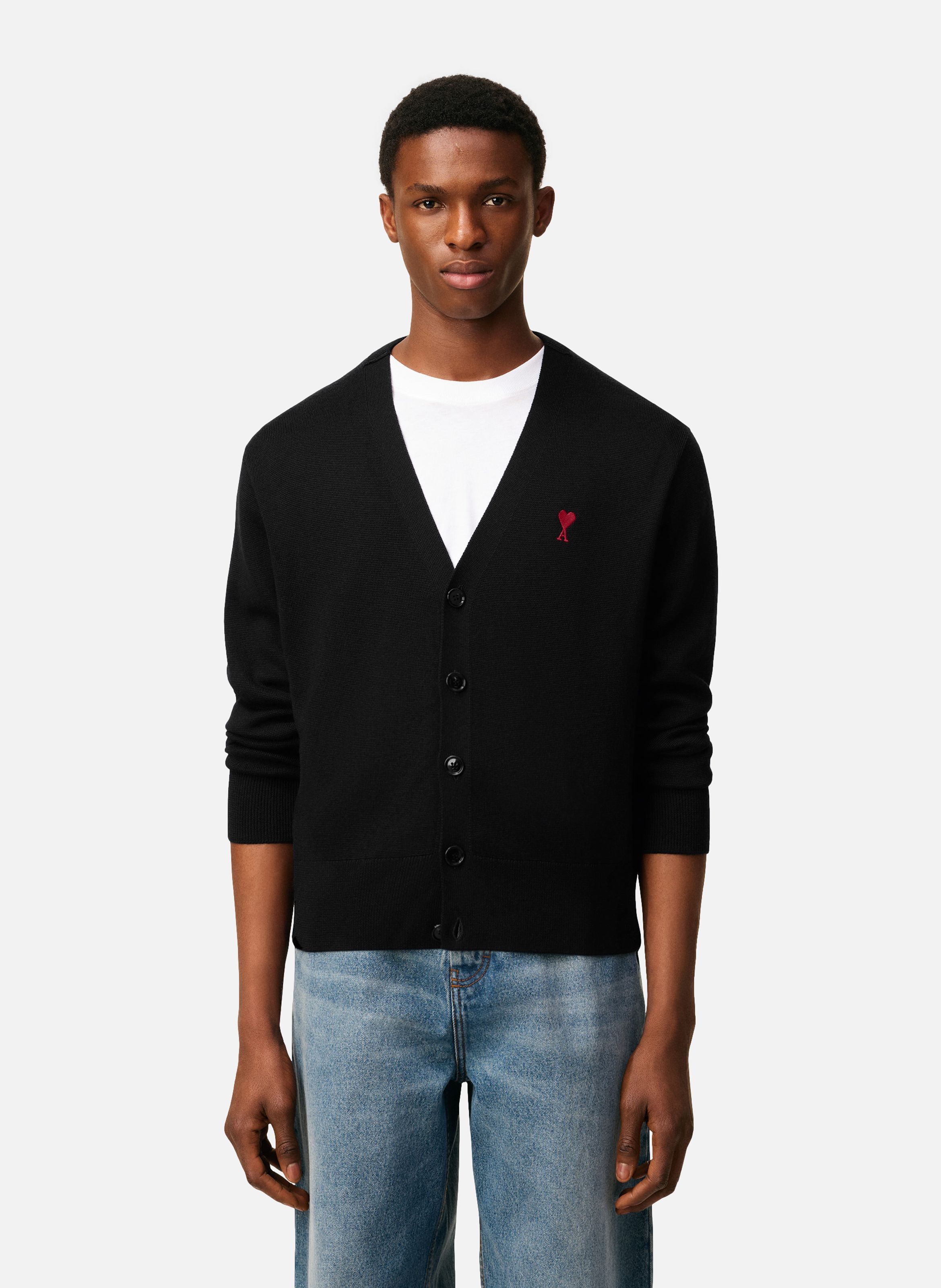 Cardigan ami de coeur en laine AMI PARIS Noir